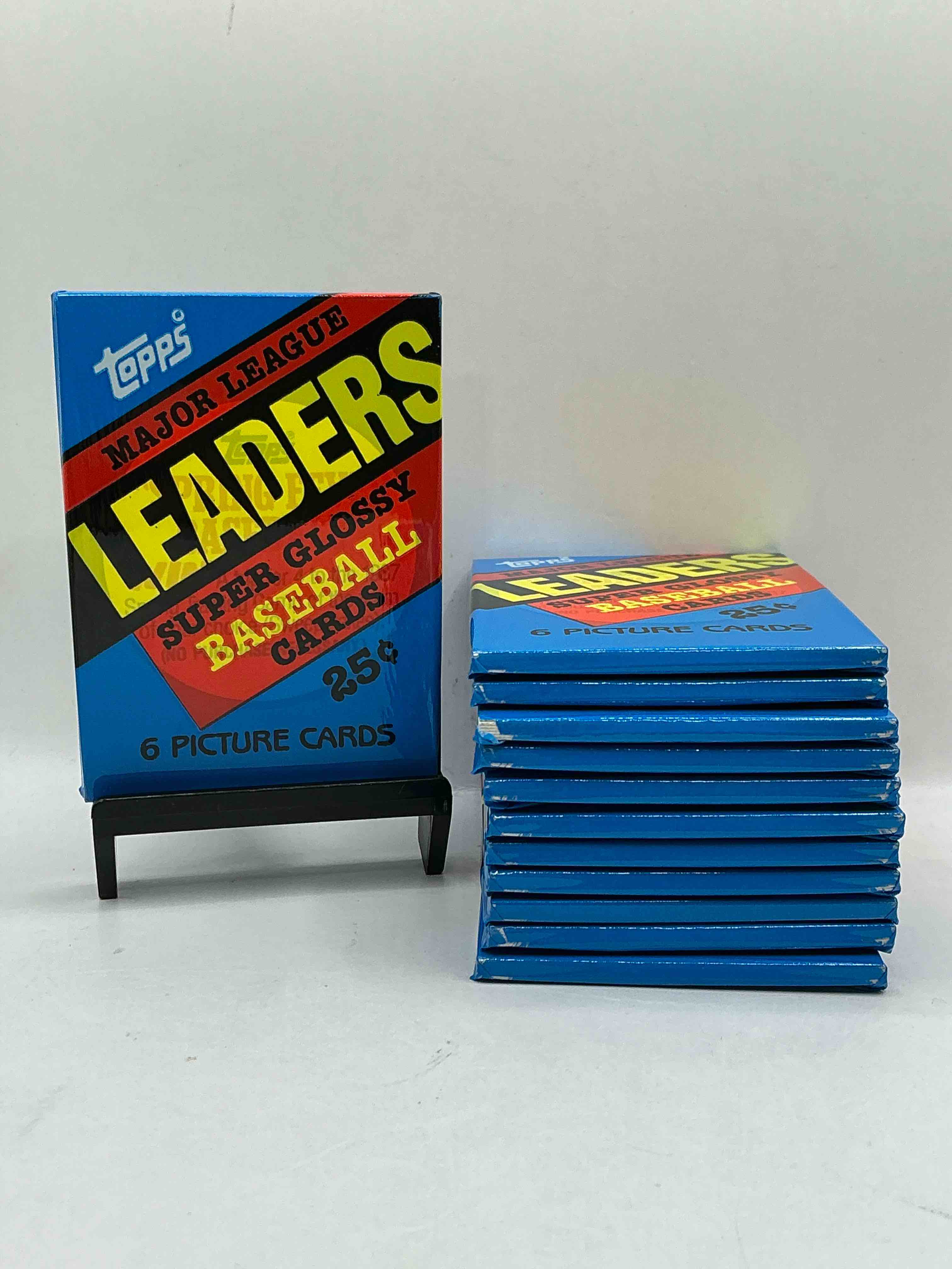 Ultra Rare! 1986 "MLB Leaders" Unopened Miniature Baseball Collectible Card Packs, 6 Cards Per Pack, Direct From Original Retail Case. Super Rare, Impossible To Find! Like New Condition!
