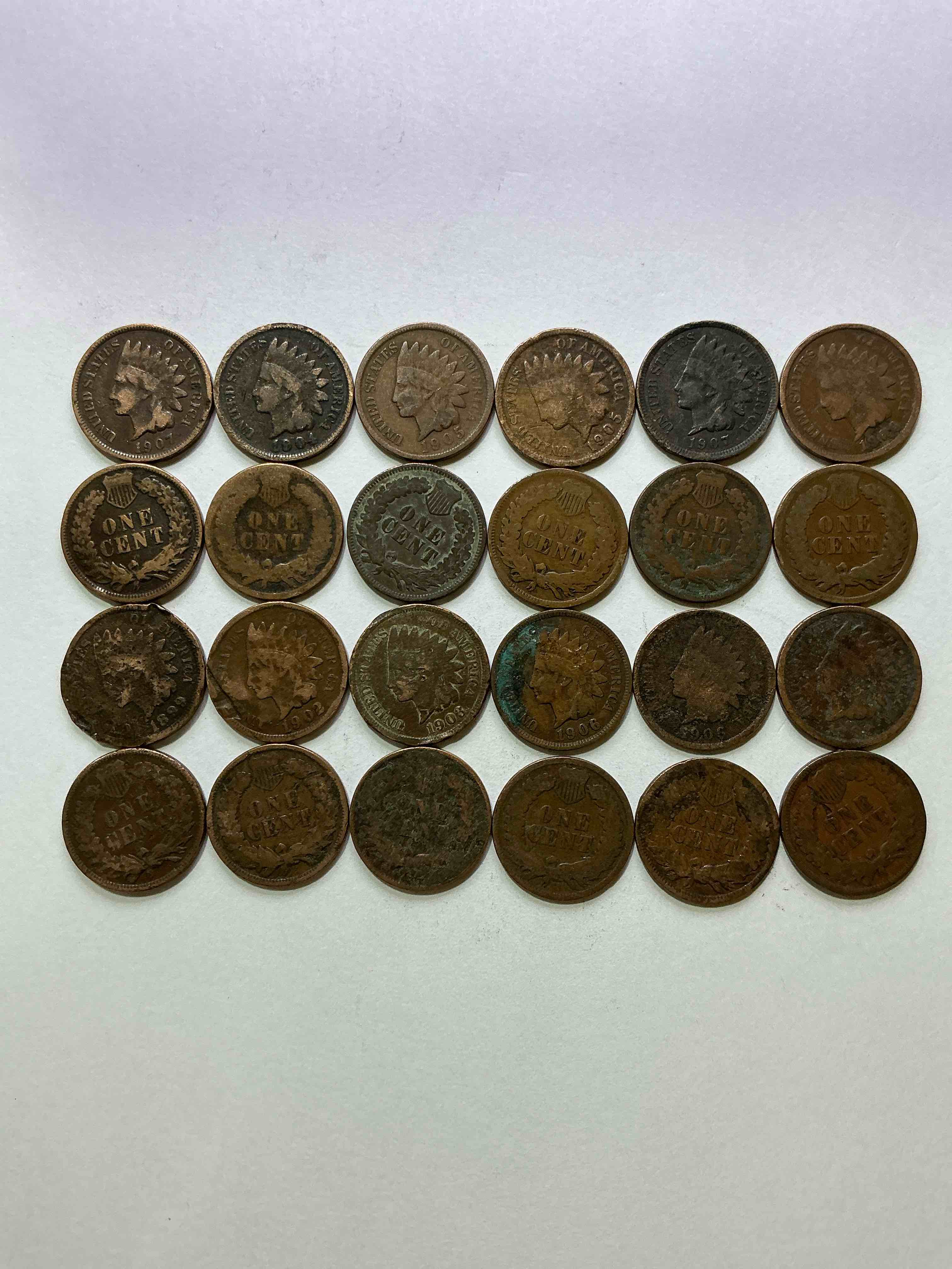 Indian Head Pennies! These Gorgeous U.S. Pennies Were Minted From 1859-1909 & Have Become Serious Collector Items! The "Indian Head" Design Is Actually A Representation Of Lady Liberty Wearing An Indian Headdress. Here Are Beautiful, Well-Kept Examples Representing Many Different Mint Years! Great For Collecting, Investing & Learning History, & Rare With Visible Dates!
