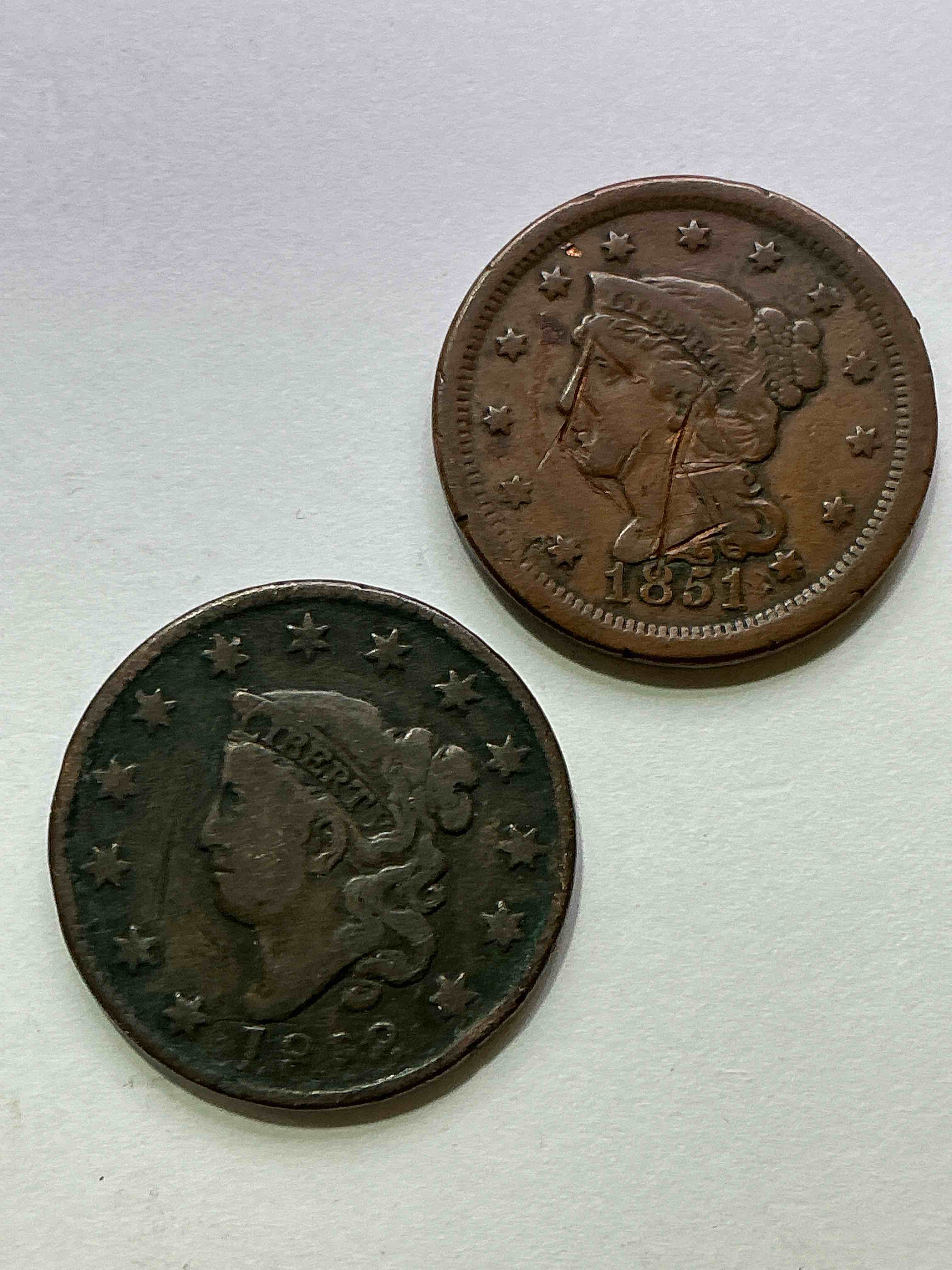 Genuine Large American One Cent Piece! These Coins Were Minted From 1793 - 1857 & Were The First Copper Pennies In The US! Own Authentic Coins From American History! 