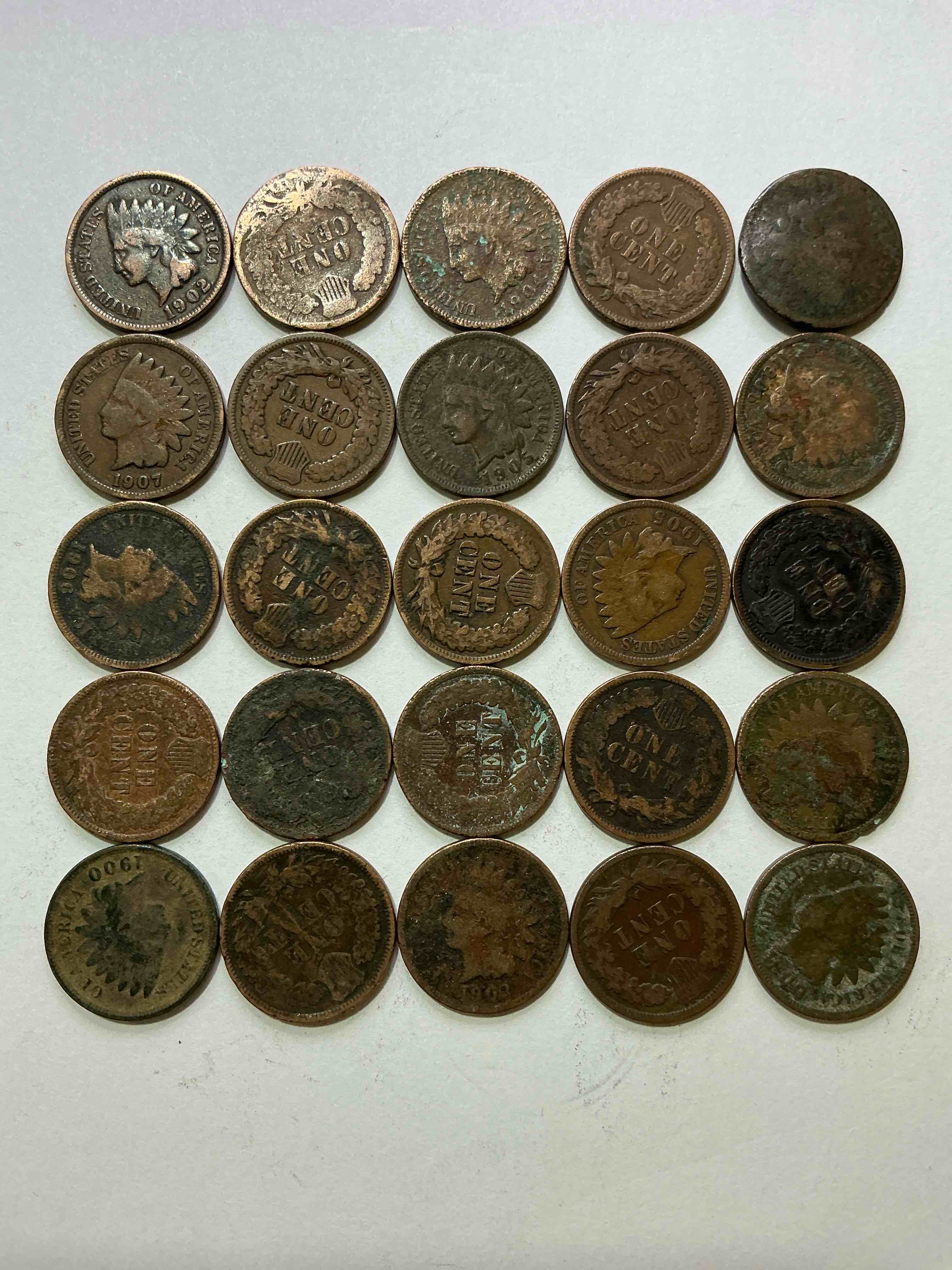 Indian Head Pennies! These Gorgeous U.S. Pennies Were Minted From 1859-1909 & Have Become Serious Collector Items! The "Indian Head" Design Is Actually A Representation Of Lady Liberty Wearing An Indian Headdress. Here Are Beautiful, Well-Kept Examples Representing Many Different Mint Years! Great For Collecting, Investing & Learning History, & Rare With Visible Dates!