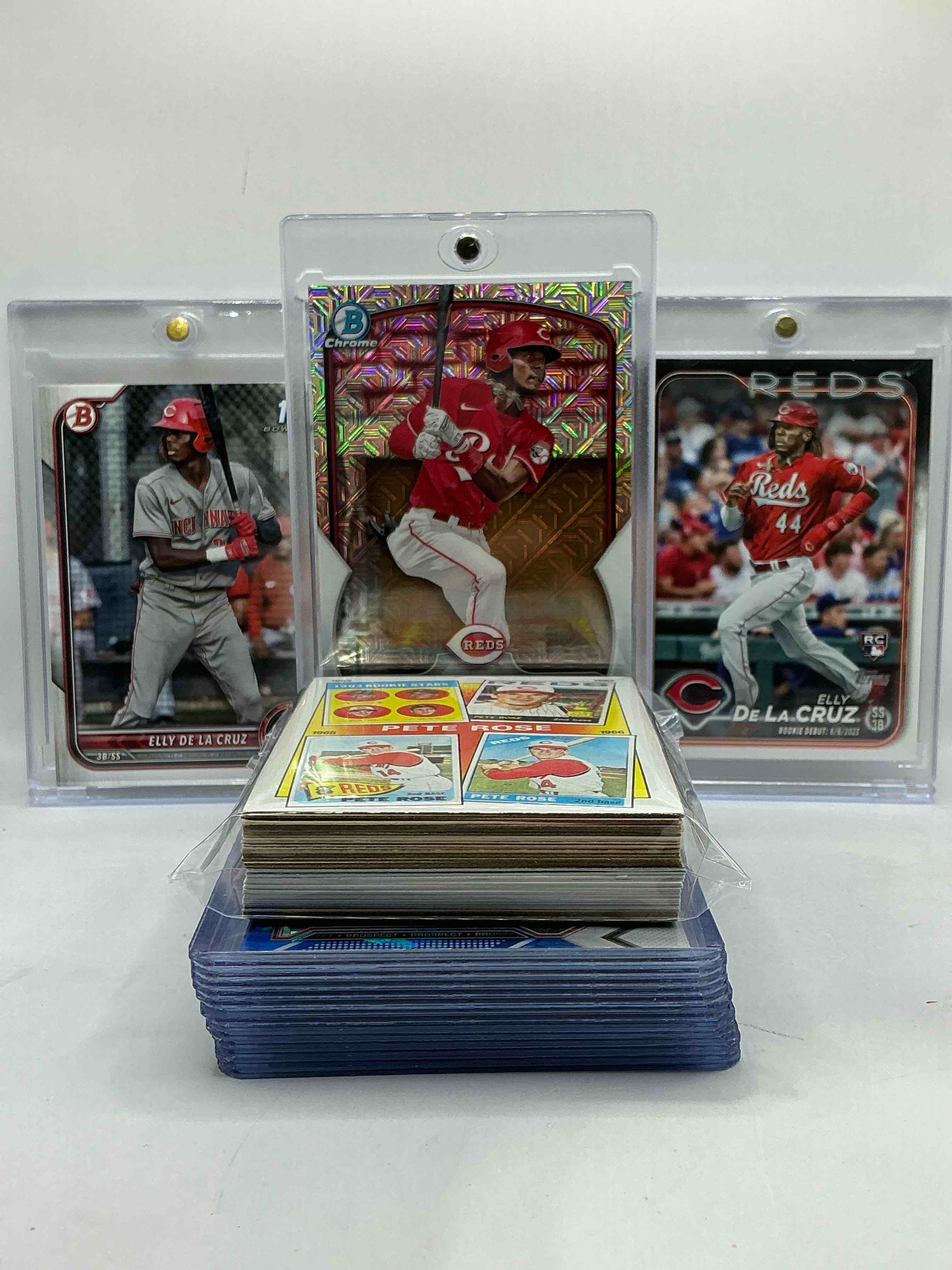 Elly De La Cruz Weave Bowman Chrome Rookie, Elly De La Cruz Bowman 1st, Topps Rookie & More! Vintage & New Cincy Reds Cards! WOW! Commons, Rookies & More!
