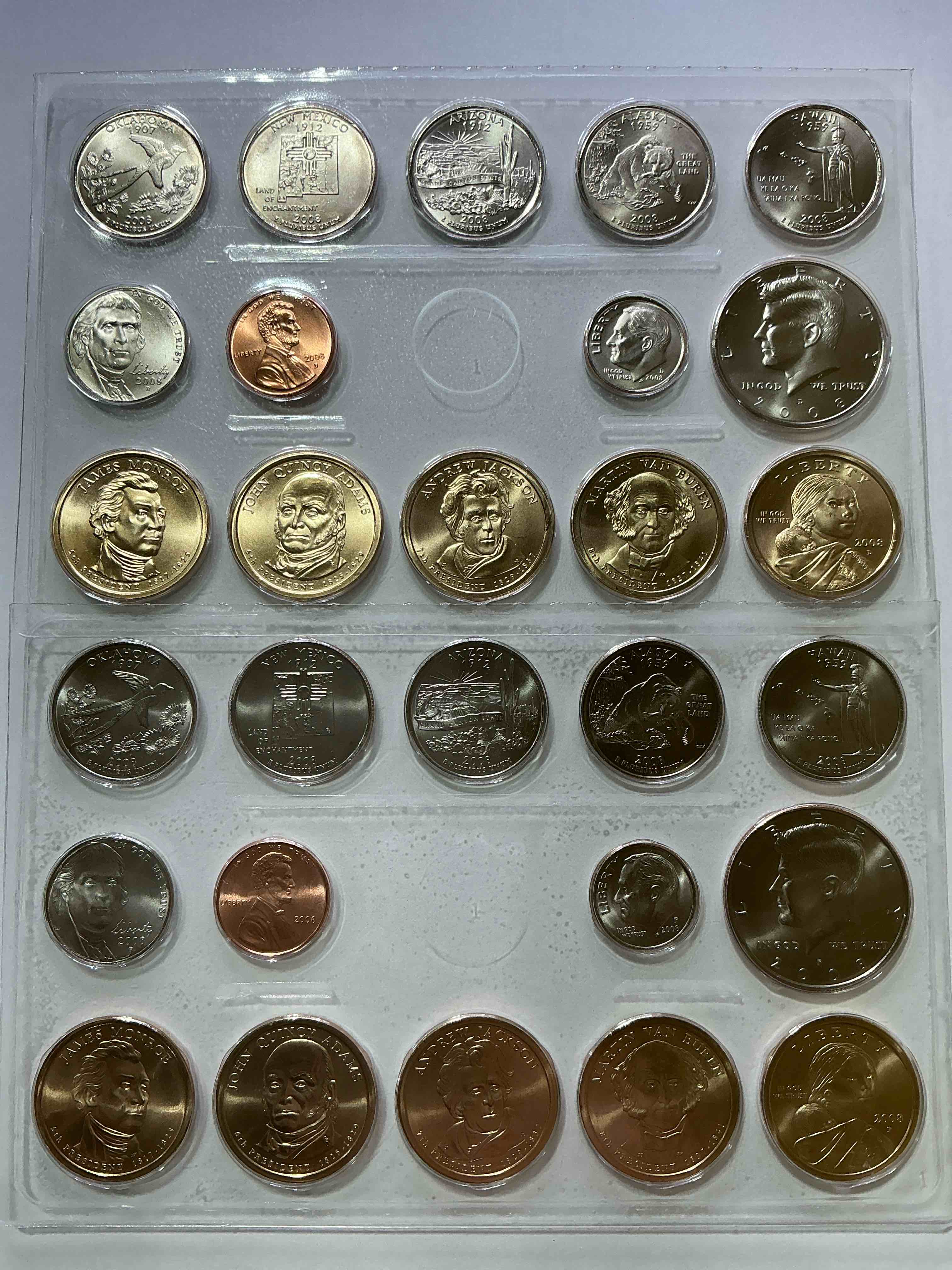 2008 Mint Coins! Uncirculated 28 Coins, Including Sacagawea Dollar Coins, Half Dollars, State Quarters, Dimes, Nickels & Pennies! Insane Mint Coins!