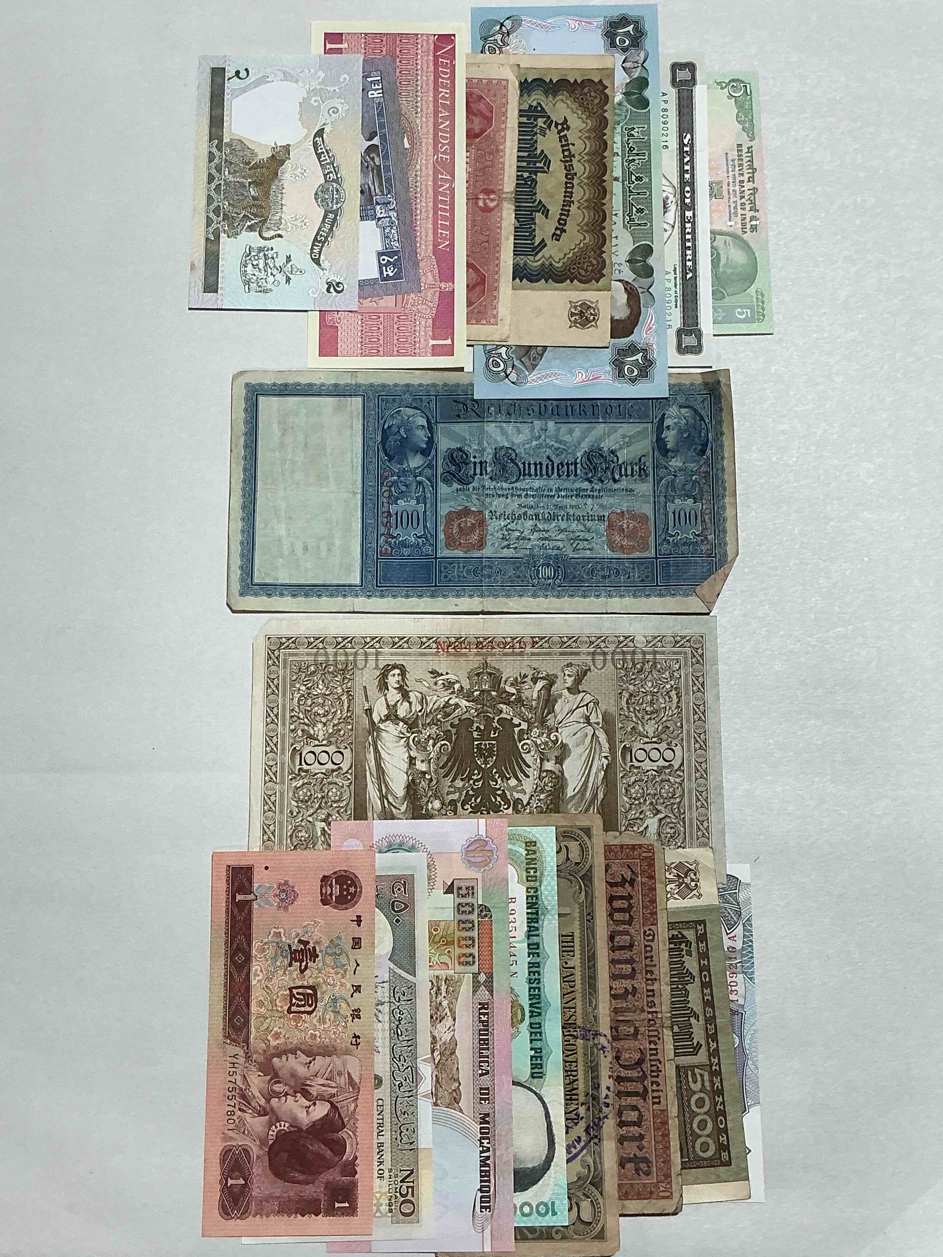World Antique & Vintage Authentic Paper Money! Genuine Paper Currency From Around The World, All Bills Unique & Typically Span The Last 100 Years Or So! In Circulated & Uncirculated Condition! Impossible To Collect! 