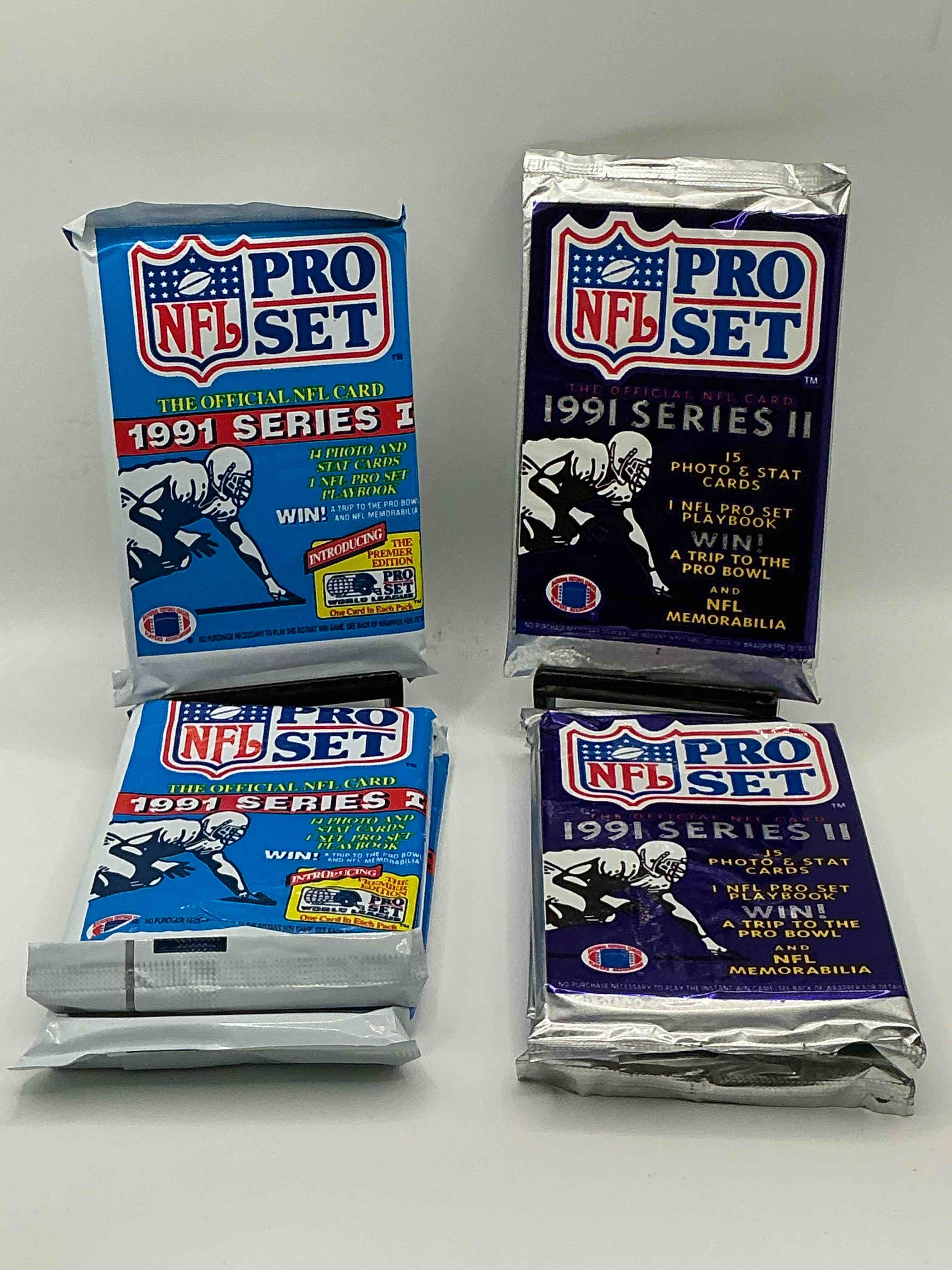 Wow! 1991 Pro Set Football Series I & II Sealed Card Packs, Direct From Original Retail Case!Highly Sought After By Collectors As This Year Is Loaded With High Profile Cards!Search For Cards From Barry Sanders, Deion Sanders, Troy Aikman, Michael Irvin & Much More! Getting Hard To Find!