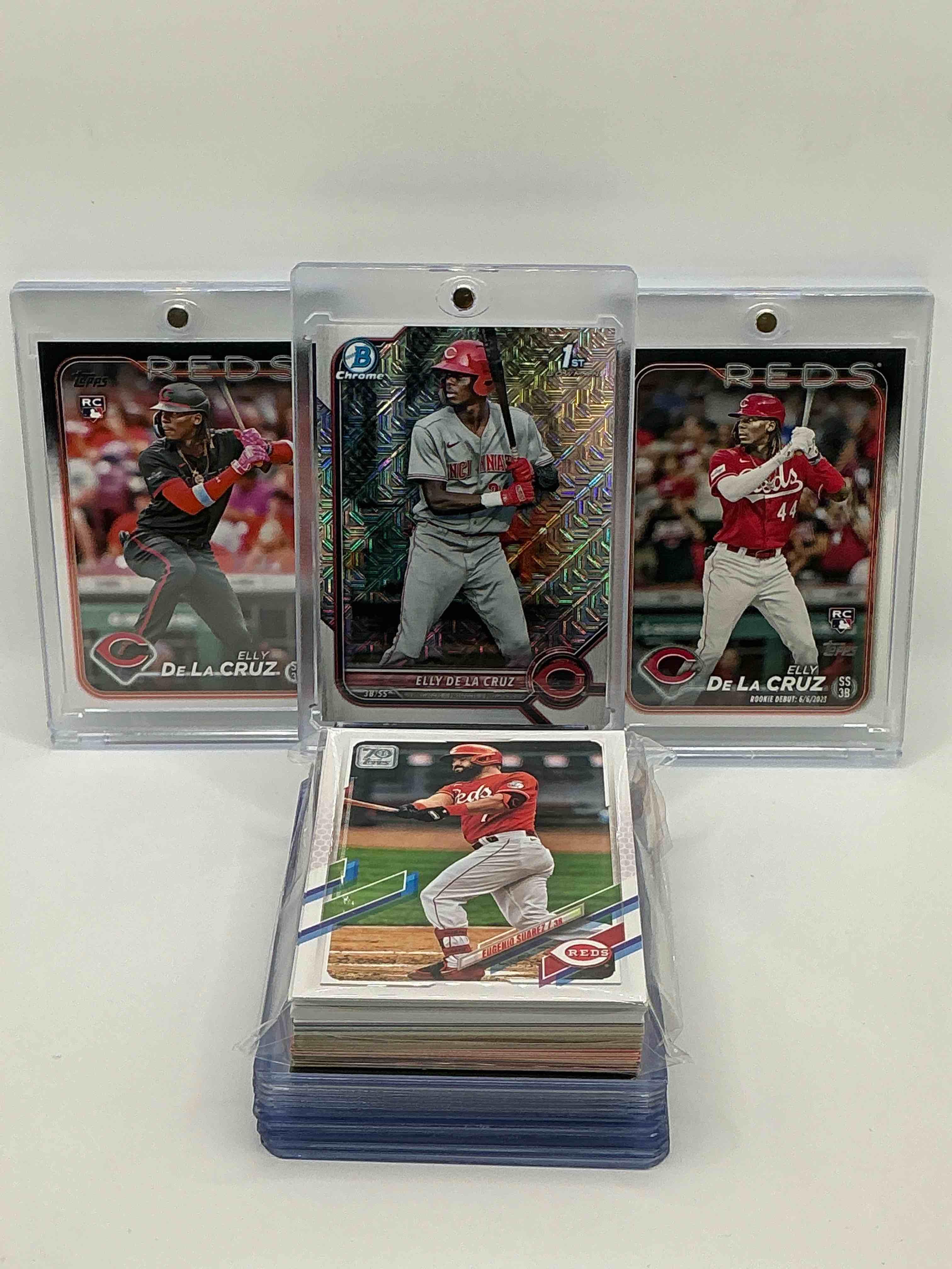 Reds Rambunctiousness! 2022 Bowman Chrome 1st Silver Metallic Elly De La Cruz Rookie, 2024 Topps Silver And Black Elly De La Cruz Rookie, 2024 Topps Silver And Black Elly De La Cruz Rookie Debut! Along With 50 Other Reds Legends, Heroes, Rookies & Commons!
