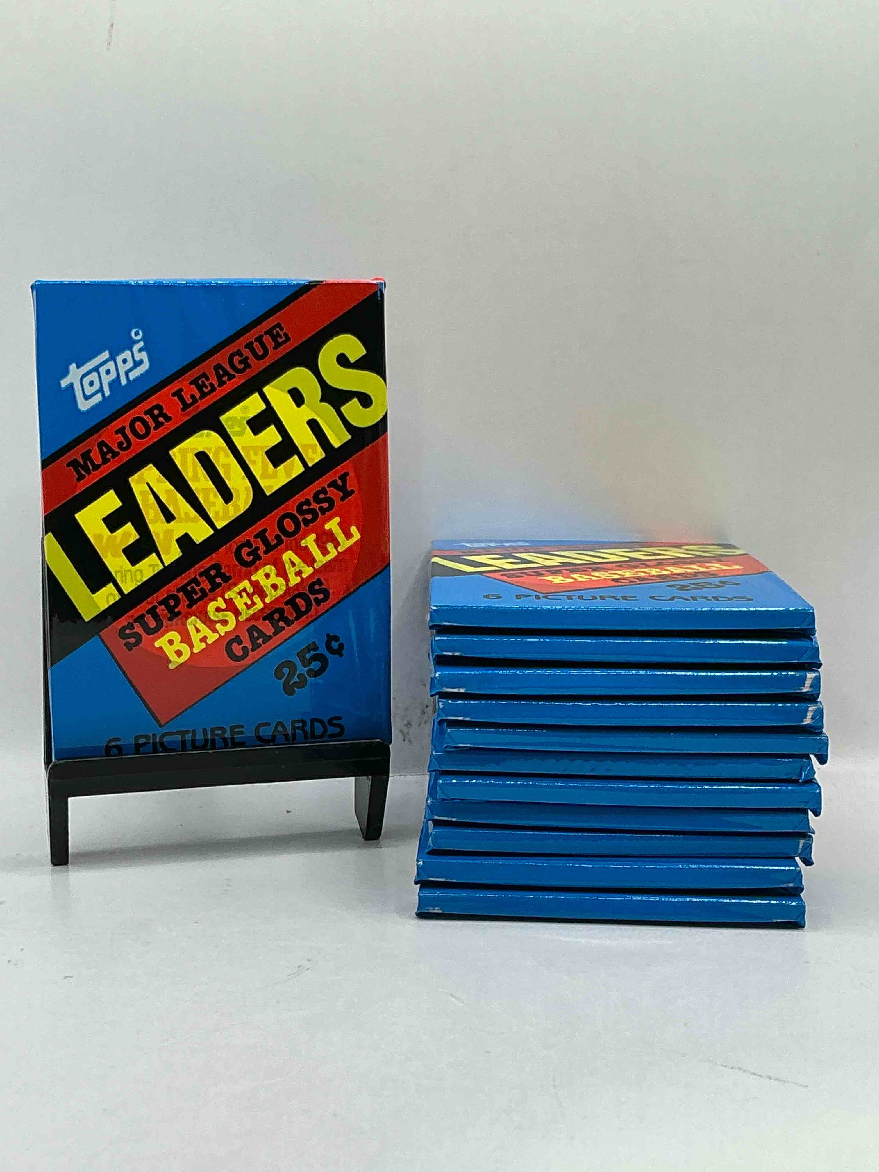Ultra Rare! 1986 "MLB Leaders" Unopened Miniature Baseball Collectible Card Packs, 6 Cards Per Pack, Direct From Original Retail Case. Super Rare, Impossible To Find! Like New Condition!