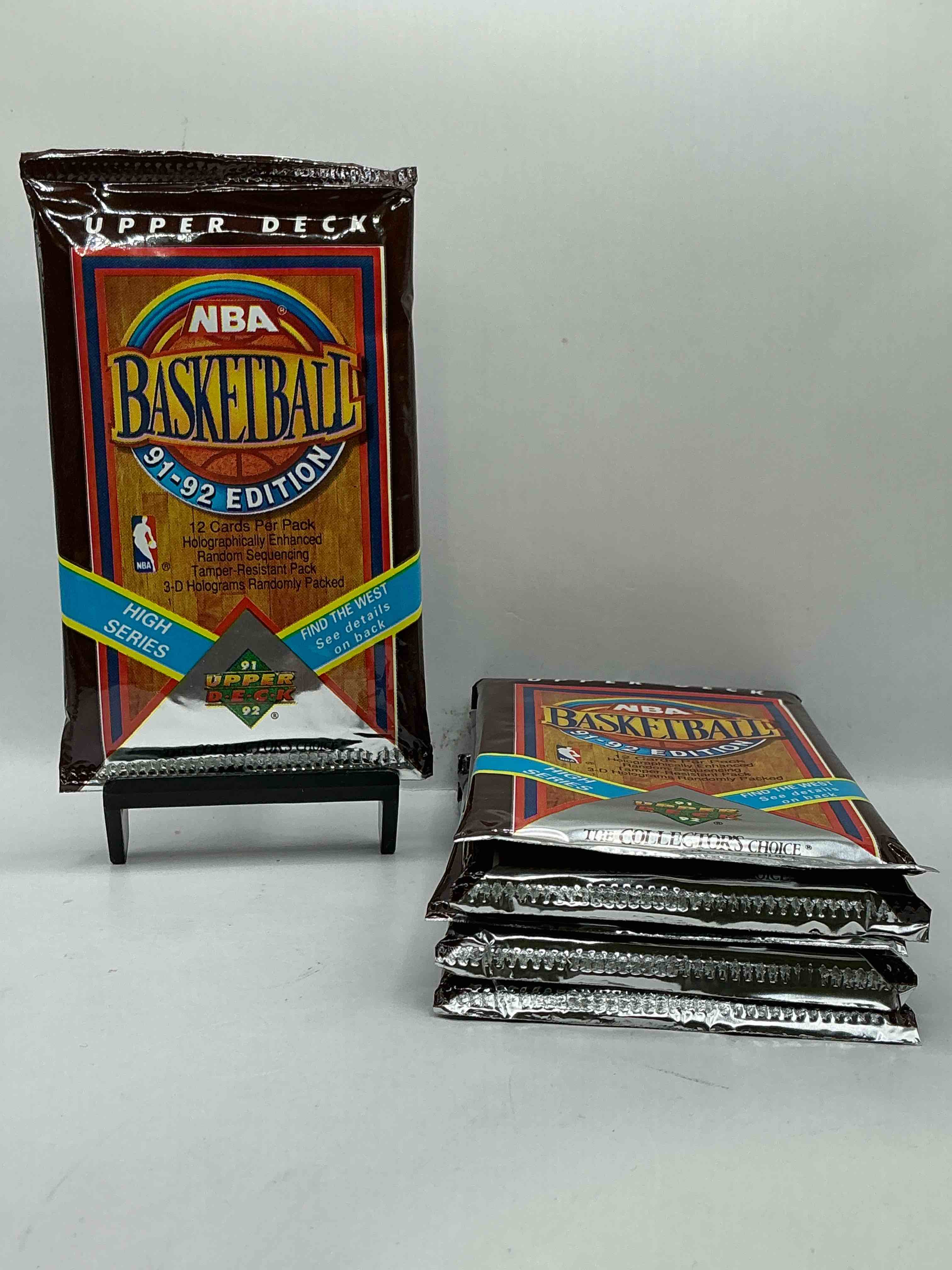 Wow, Find The West! 1991/92 HIGH SERIES Upper Deck NBA Basketball Sealed Pack, Direct From Original Sealed Retail Case! Potential To Find A Jerry West Signature Card Only In This High Series... Super Rare! Also Search For Valuable Michael Jordans & Too Many Great Cards To List! An Awesome Investment In Sports Card Memorabilia! You May Never See These Again, Super Rare!