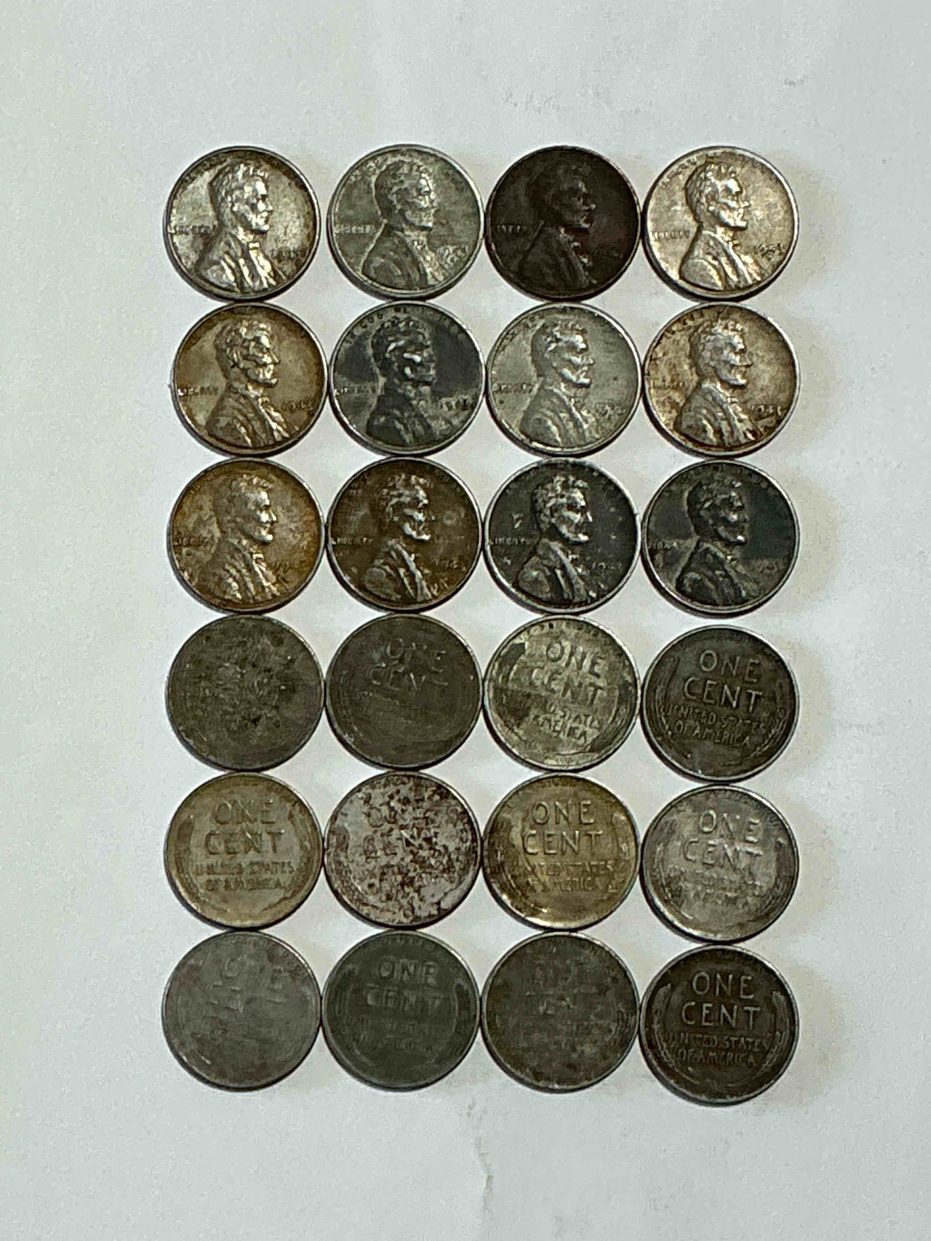 Condition photo showing Good Condition for 1943 World War Il History! Did You Know That In 1943 Copper Was So Valuable For Making Ammunition That The U.S. Treasury Made Pennies Out Of Steel?! 1943 STEEL Pennies Have Become Valuable, Rare Collector Items! Up For Auction Are Rare WWII Steel Pennies Appearing Circulated. Own Pieces Of World War II History That Are An Awesome Investment!