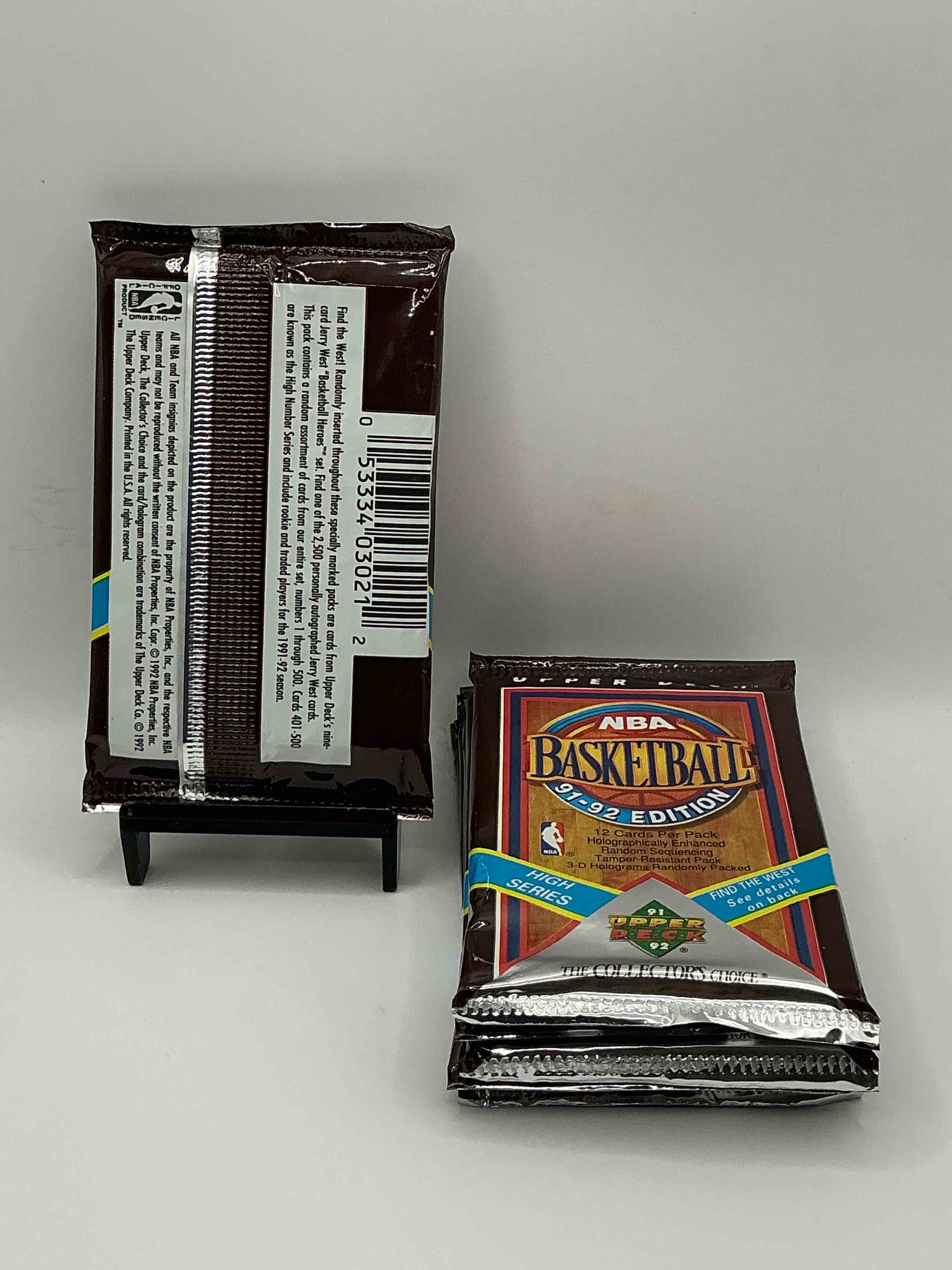 Condition photo showing New/Like New for Wow, Find The West! 1991/92 HIGH SERIES Upper Deck NBA Basketball Sealed Pack, Direct From Original Sealed Retail Case! Potential To Find A Jerry West Signature Card Only In This High Series... Super Rare! Also Search For Valuable Michael Jordans & Too Many Great Cards To List! An Awesome Investment In Sports Card Memorabilia! You May Never See These Again, Super Rare!