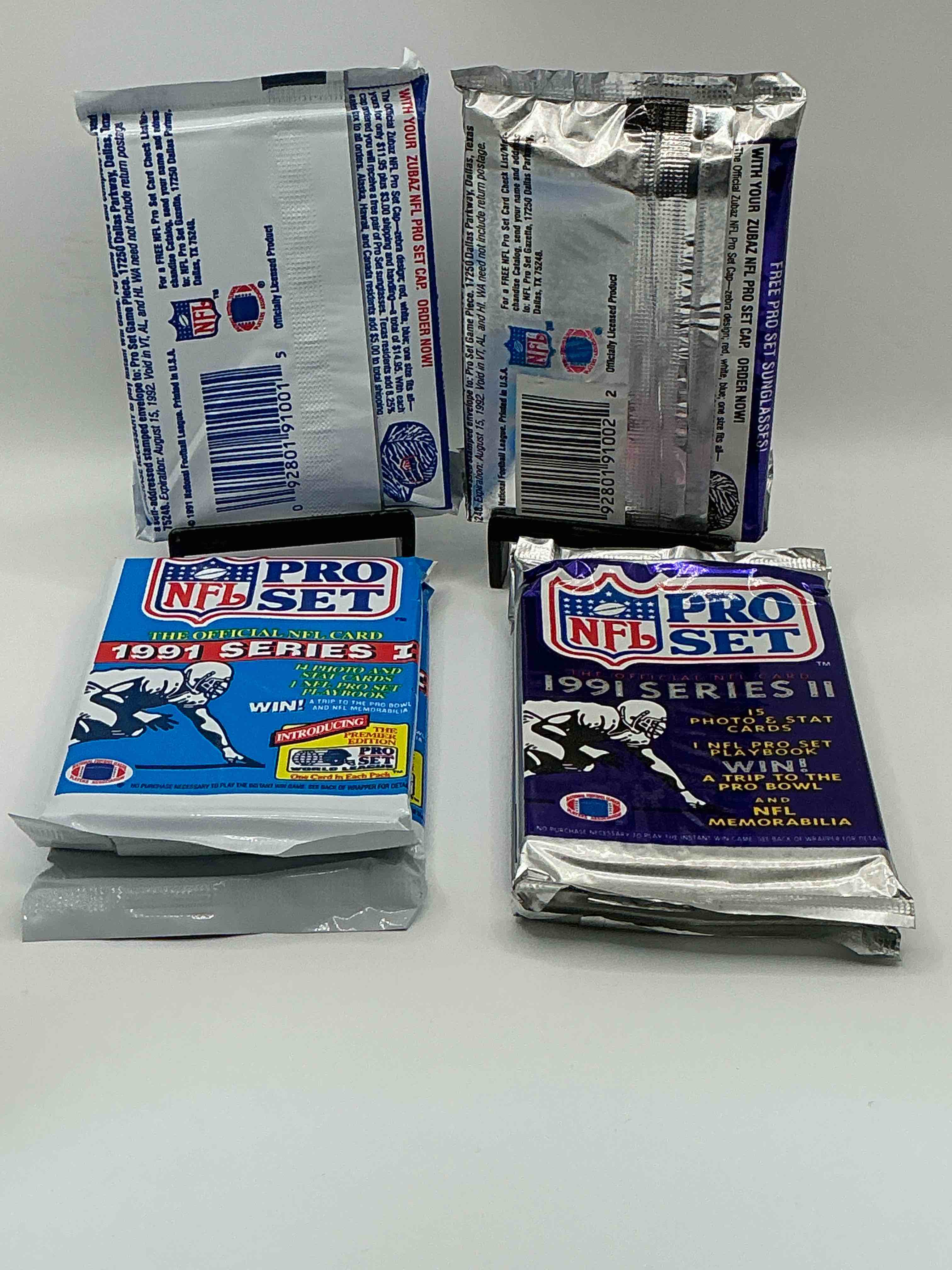 Condition photo showing New/Like New for Wow! 1991 Pro Set Football Series I & II Sealed Card Packs, Direct From Original Retail Case!Highly Sought After By Collectors As This Year Is Loaded With High Profile Cards!Search For Cards From Barry Sanders, Deion Sanders, Troy Aikman, Michael Irvin & Much More! Getting Hard To Find!