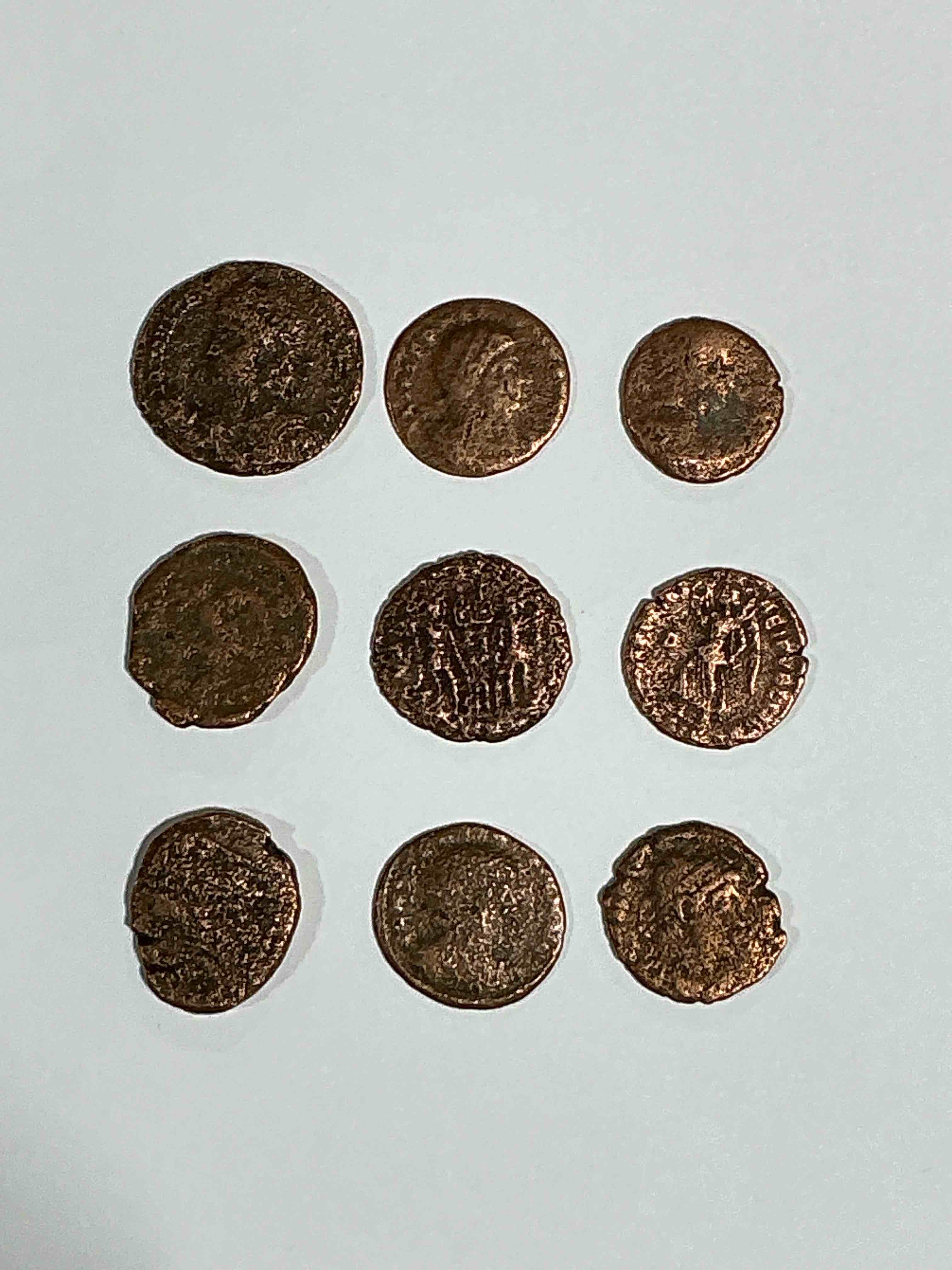 Condition photo showing Good Condition for Ancient Roman Coins! 1,600-1700 YEARS OLD Approximately! Check Out These Amazing Authentic Pieces Of History, Ancient Roman Bronze Coins From The Approx 300 to 400 A.D Era... Serious Pieces Of History & Serious Colléctor Items! Own Authentic Pieces Of Ancient History!