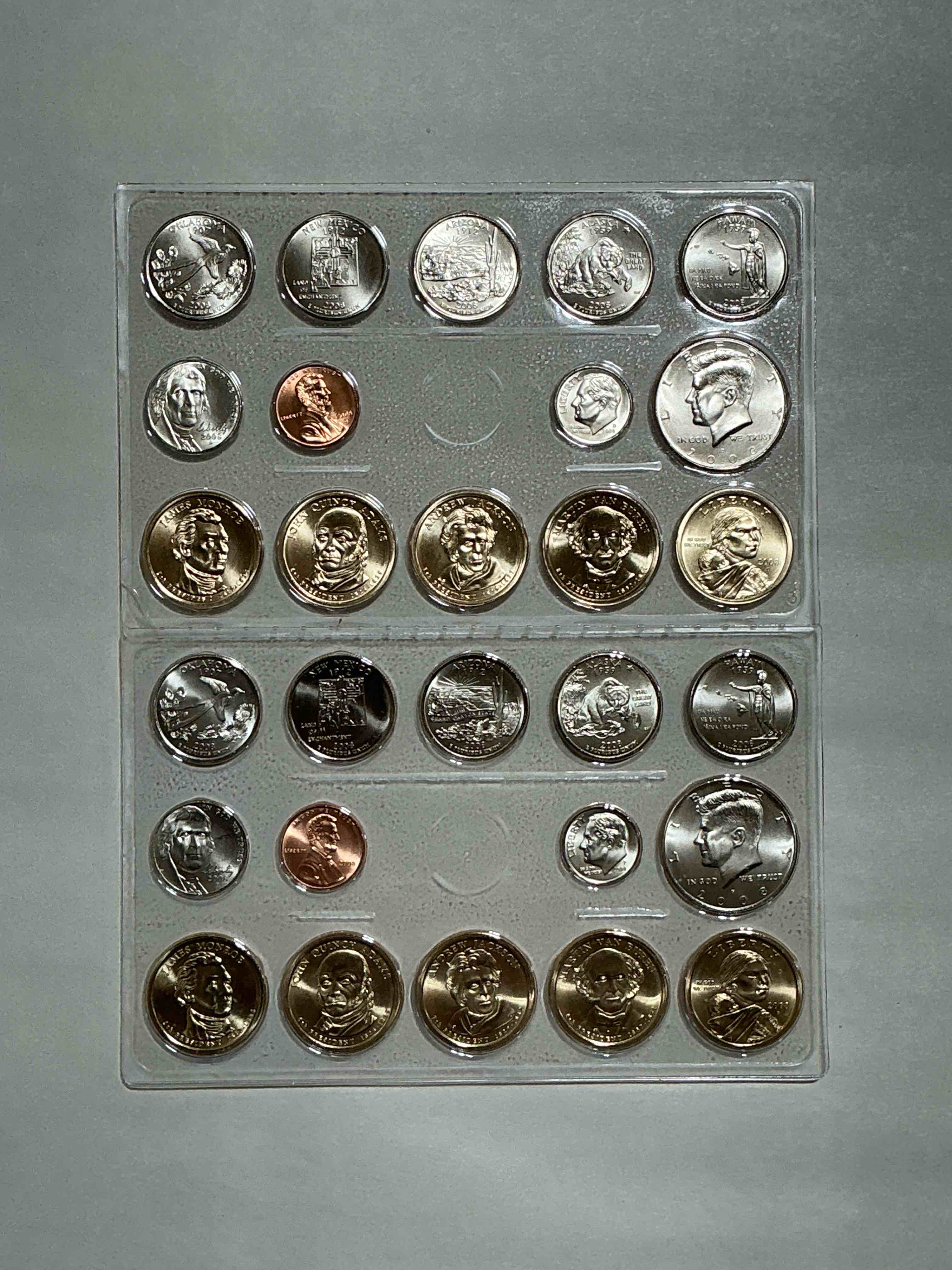 Crazy Uncirculated 2008 Mint Set! 28 Coin Lot, Including President Dollar Coins, Half Dollars, State Quarters, Dimes, Nickels & Pennies! Insane Mint Set!
