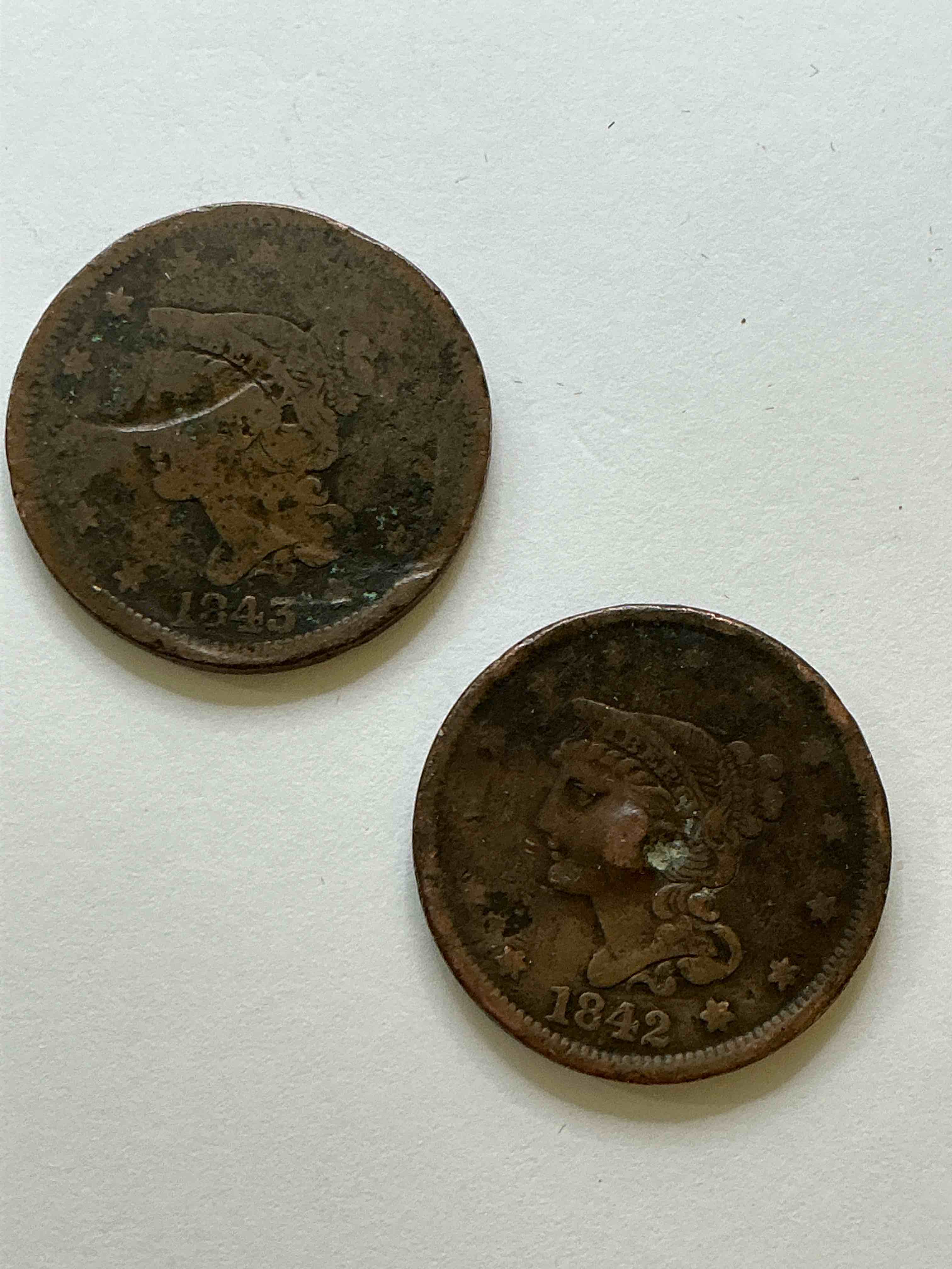 Genuine Large American One Cent Piece! These Coins Were Minted From 1793 - 1857 & Were The First Copper Pennies In The US! Own Authentic Coins From American History! 