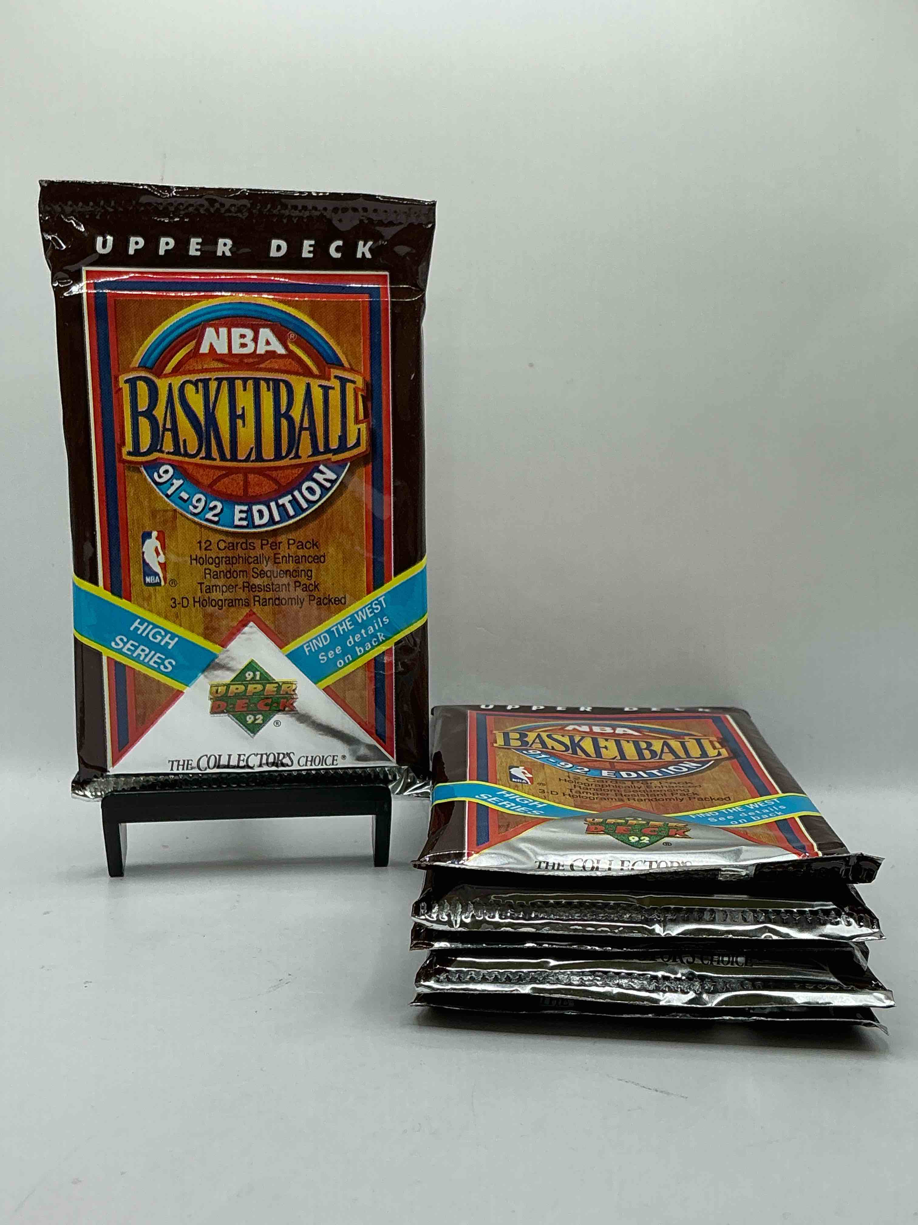 Wow, Find The West! 1991/92 HIGH SERIES Upper Deck NBA Basketball Sealed Pack, Direct From Original Sealed Retail Case! Potential To Find A Jerry West Signature Card Only In This High Series... Super Rare! Also Search For Valuable Michael Jordans & Too Many Great Cards To List! An Awesome Investment In Sports Card Memorabilia! You May Never See These Again, Super Rare!