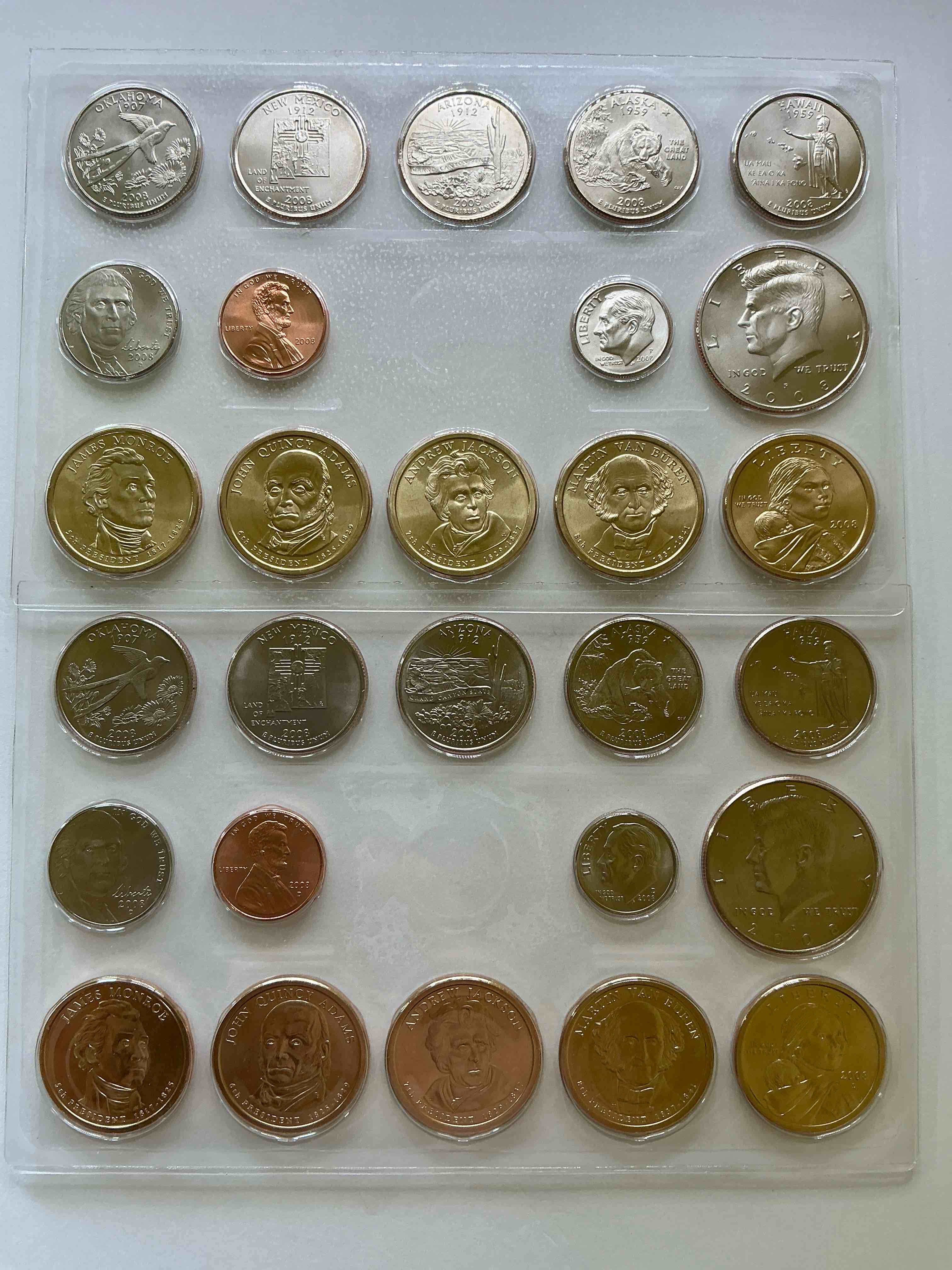 2008 Mint Coins! Uncirculated 28 Coins, Including Sacagawea Dollar Coins, Half Dollars, State Quarters, Dimes, Nickels & Pennies! Insane Mint Coins!