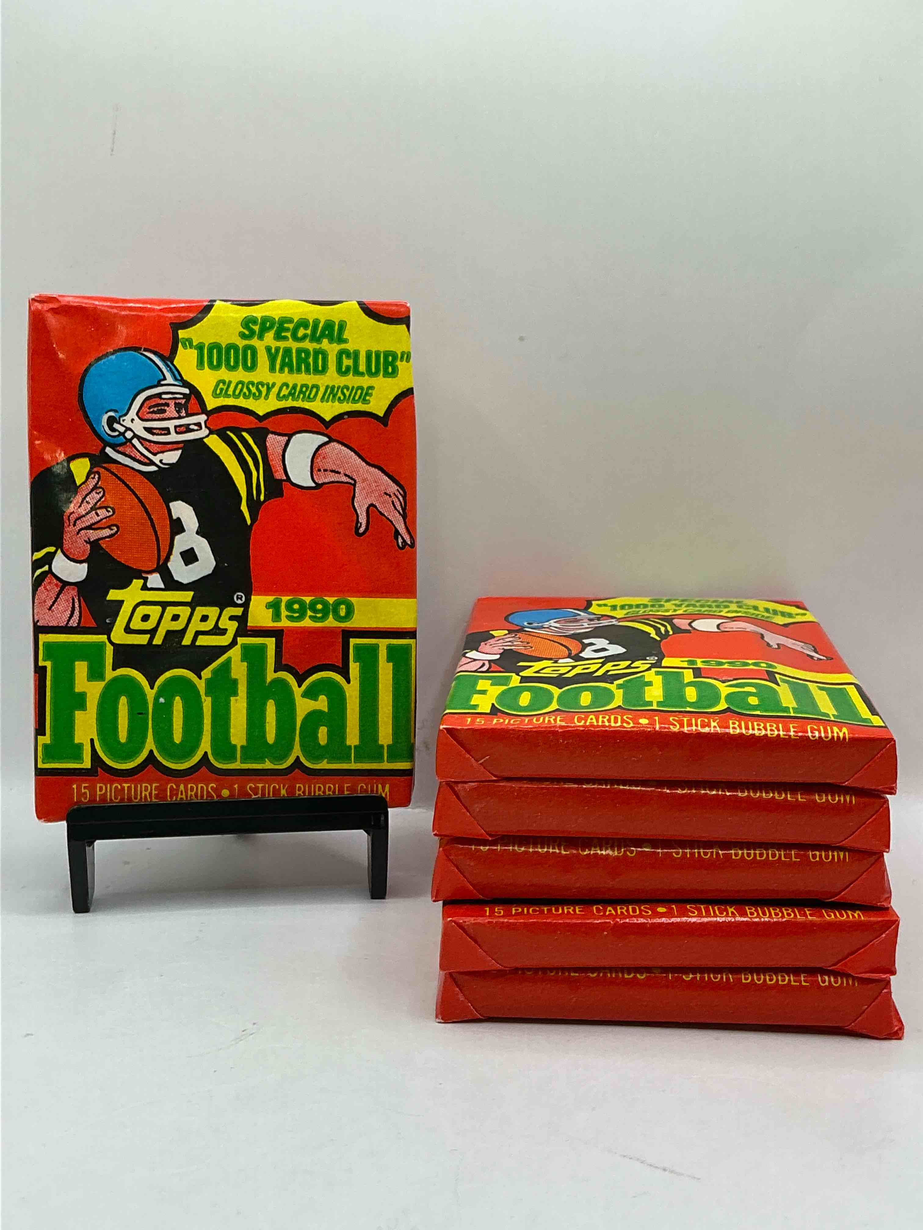The Last Year Of Football Wax! Joe Montana, Emmitt Smith & Barry Sanders!? 1990 Topps Football Unopened Sports Card Wax Pack, Direct From Original Retail Box! Getting Hard To Find! Search For Early Barry Sanders & Jerry Rice & So Much More!