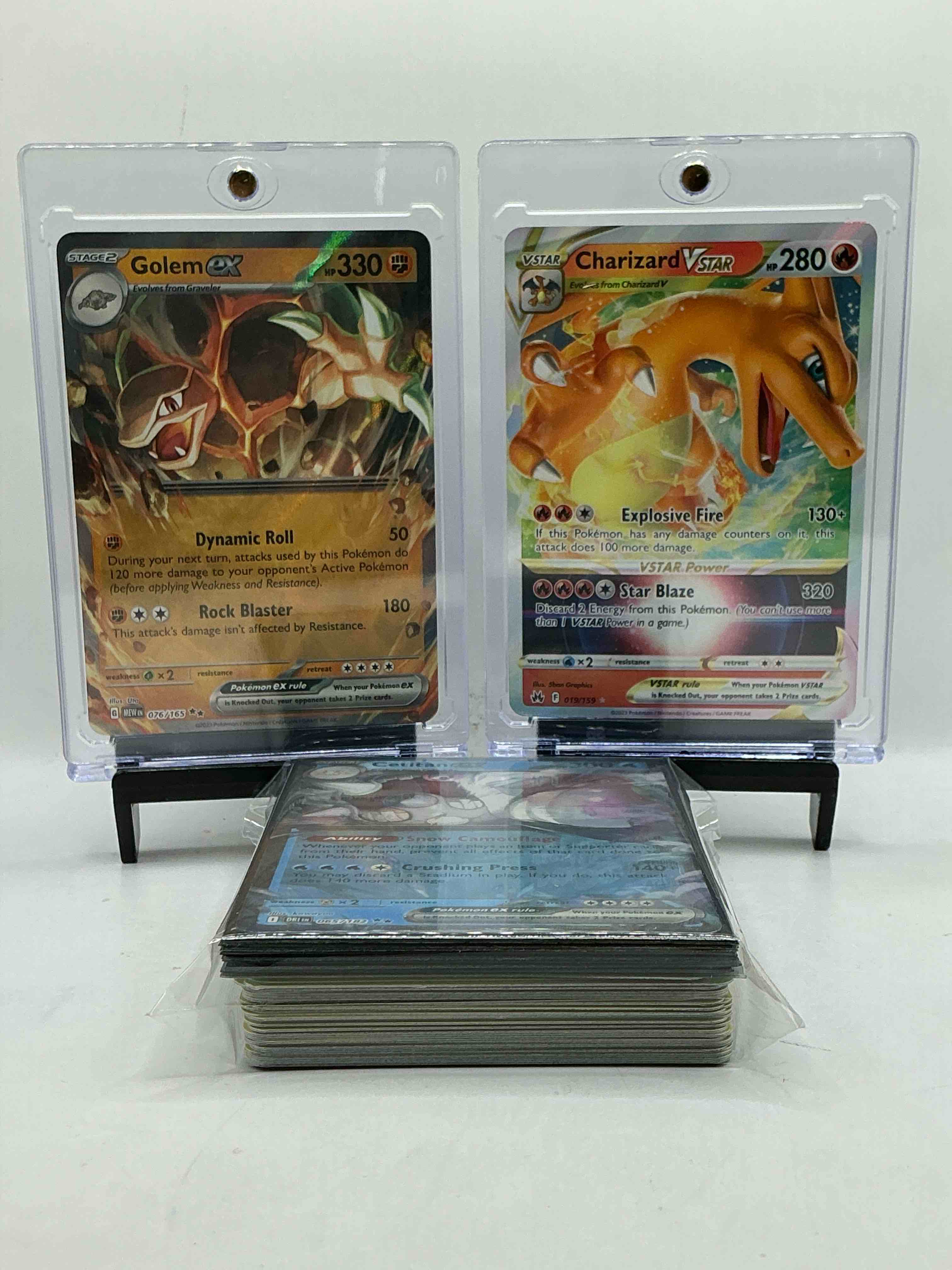 Charizard & Golem! Charizard VSTAR & Golem EX! Insane Combo! Pokémon 50 Card Lot! Commons, Legends & Heroes All Included!