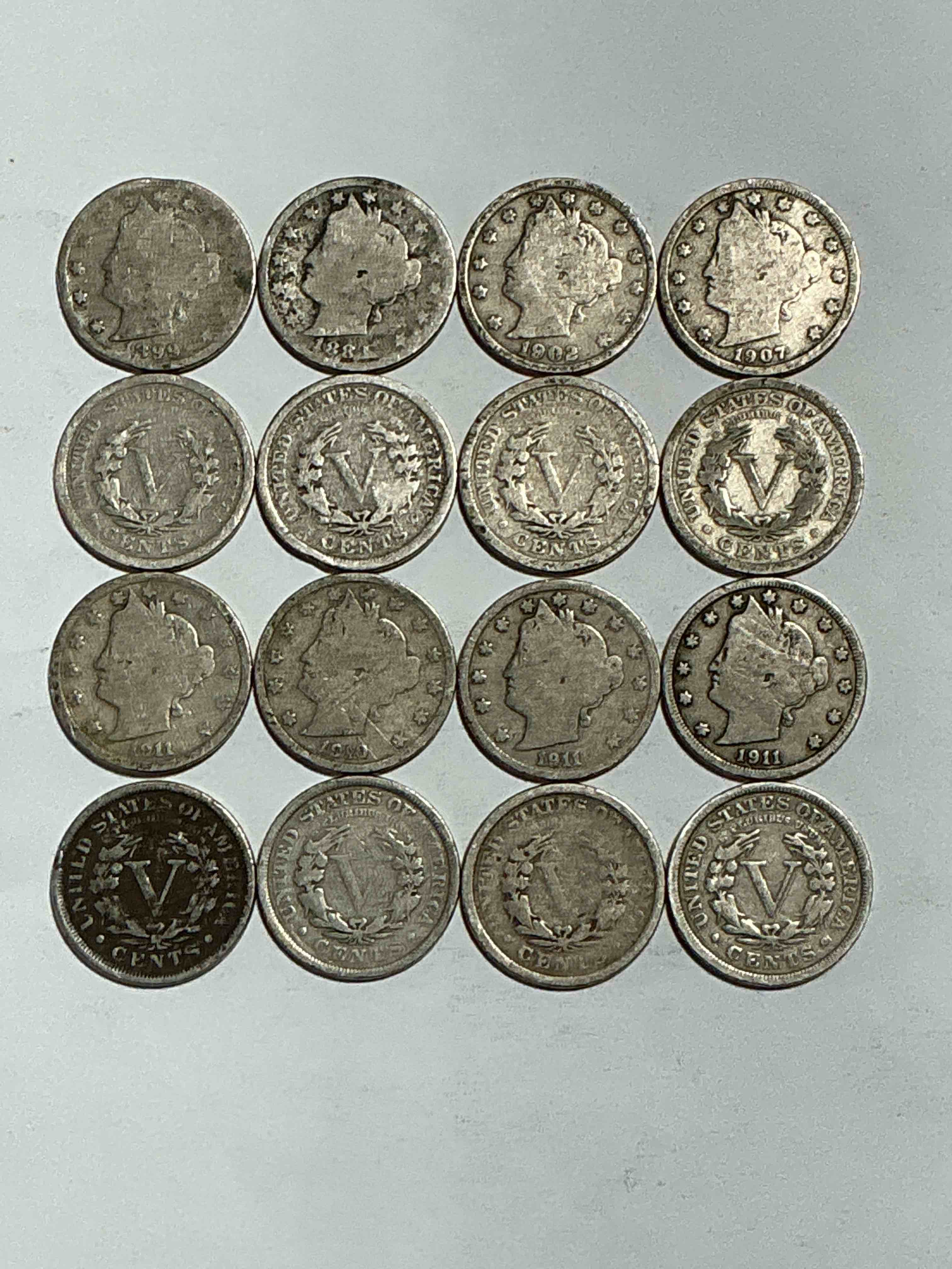 Antique U.S. V Nickels! Think Of The History These Coins Have Seen!, Liberty Head V Nickels Were Minted Up Until 1913 & Were The Style Of Nickels Before Buffalo Nickels. Own Some Cool Pieces Of History! Rare To See These Coins With The "Date On" In Circulated Condition!