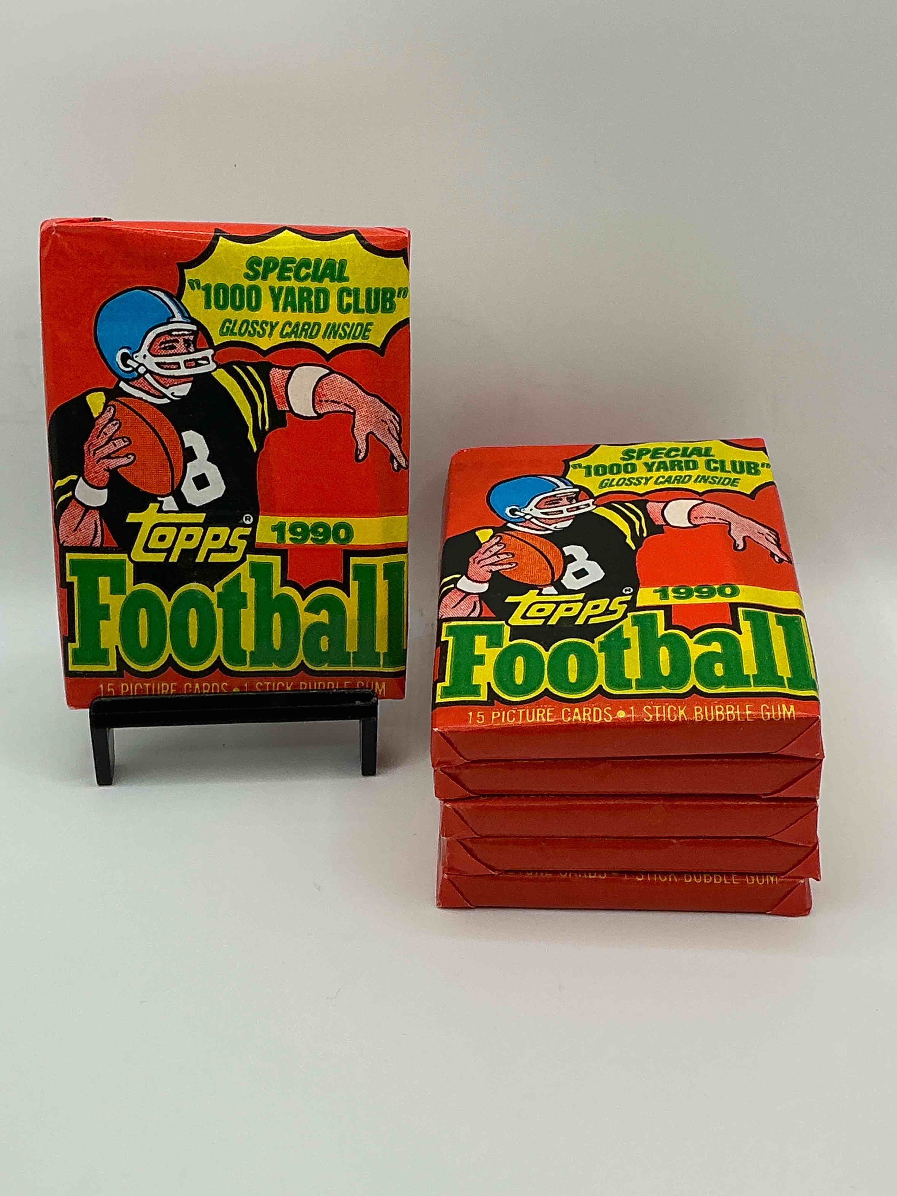 The Last Year Of Football Wax! Joe Montana, Emmitt Smith & Barry Sanders!? 1990 Topps Football Unopened Sports Card Wax Pack, Direct From Original Retail Box! Getting Hard To Find! Search For Early Barry Sanders & Jerry Rice & So Much More!