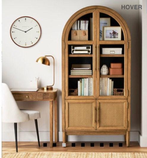 enzo 74in natural bookcase storage cabinet