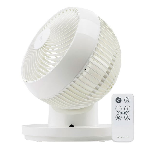 woozoo 360 degree oscillating personal fan, white