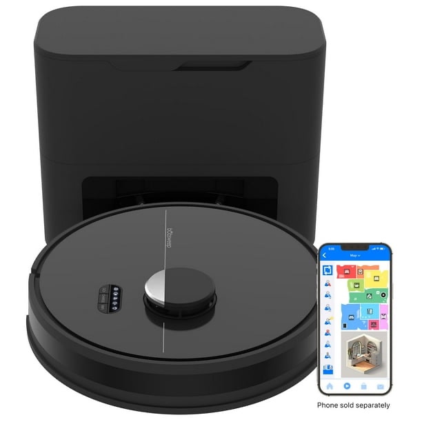 Dustin Plus Self-Emptying Robot Vacuum & Mop with 100-Day Dock, 8000 Pa Suction, Activated Charcoal Odor Filtration, and Advanced Mapping