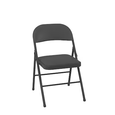 Cosco Black Residential Standard Metal Folding Chair with Padded Seat