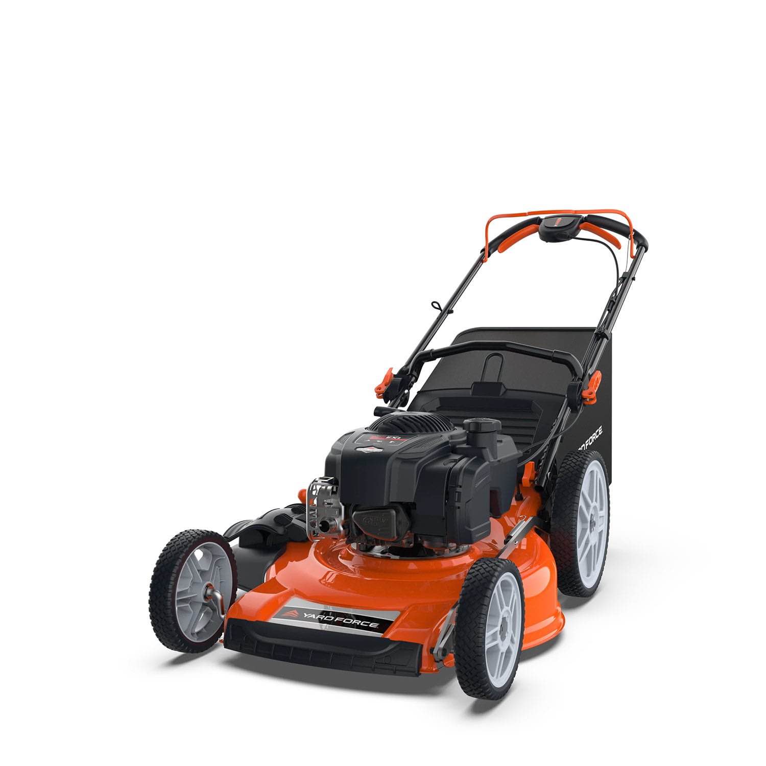 Yard Force 21” 3-in-1 Self-Propelled RWD Gas Mower with Variable Speed, Briggs & Stratton Engine and Vertical Storage Technology