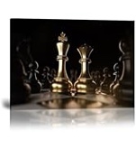 Chessboard Wall Paintings for Living Room Chess Pieces Pictures Print On Canvas 1Pieces Compete Battle Wall Art Bedroom Wall Decoration Office Wall Art Giclee Framed Ready to Hang 28 H x 44 w Artwork-