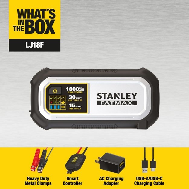 Condition photo showing Good Condition for stanley® fatmax® 1,800-amp 12-volt automotive jump starter and usb power bank, lj18fc