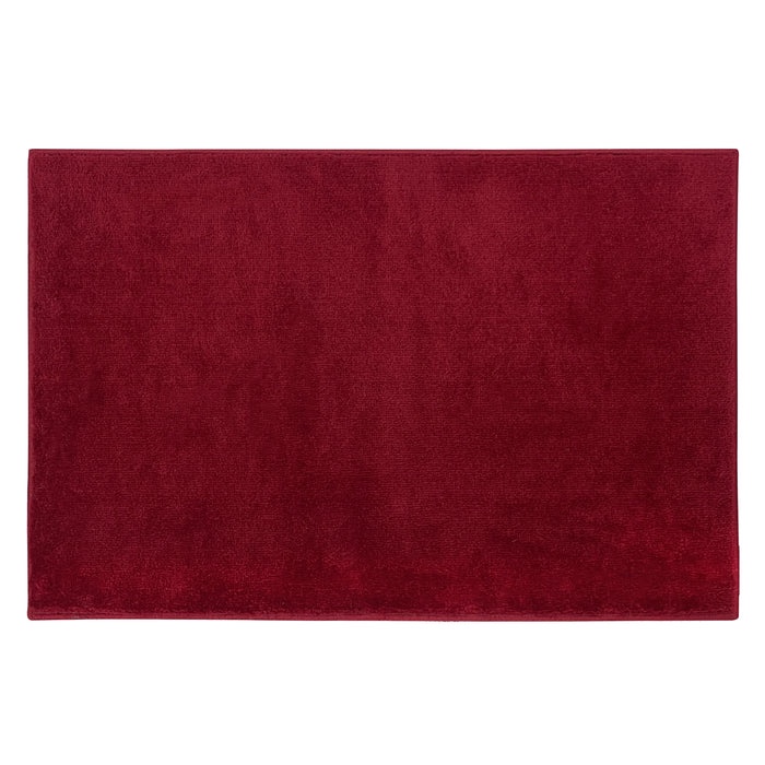 sussex home, landing rug, slip resistant indoor carpets includes adhesive tape 2' x 3'-solid collection |red