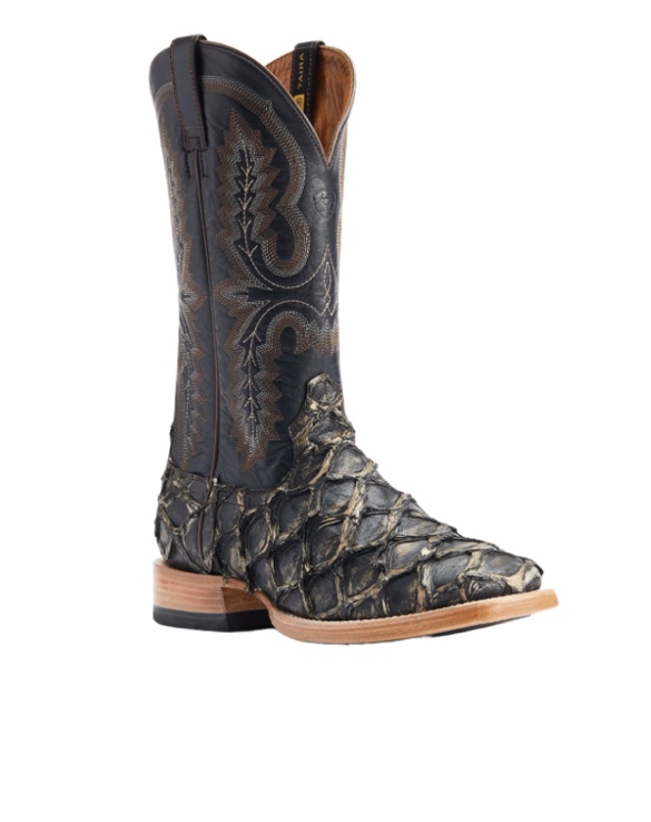 ARIAT BMVY9 Mens Deep Water Western Boot Distressed Black Piraruci/Ancient Black 7 Wide