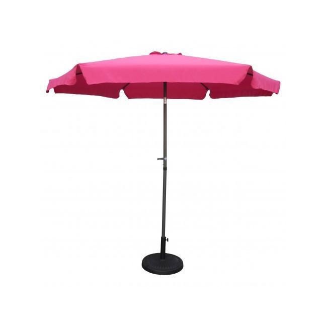 International Caravan YF-1104-2.7M-BB 9 ft. Outdoor Aluminum Umbrella with Flaps, Bery Berry & Dark Grey