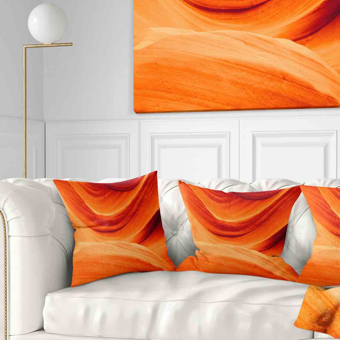 Antelope Canyon Orange Wall - Landscape Printed Pillow Size: 16" x 16", Product Type: Throw pillow