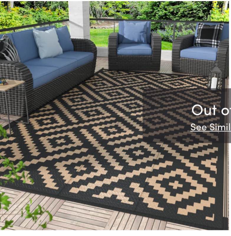 Shimeek Reversible Black/Brown Waterproof Plastic Mat 