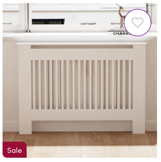 Tall Vertical Slats Radiator Cover Wood Cabinet Modern Radiators Shelf Thicken White Size: 39.8" H x 43.7" W x 7.5" D