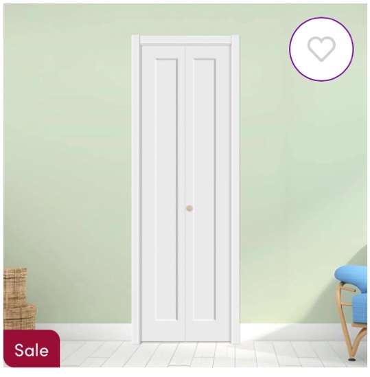 Primed 1-panel Shaker Style Hollow Core Bi-fold Door