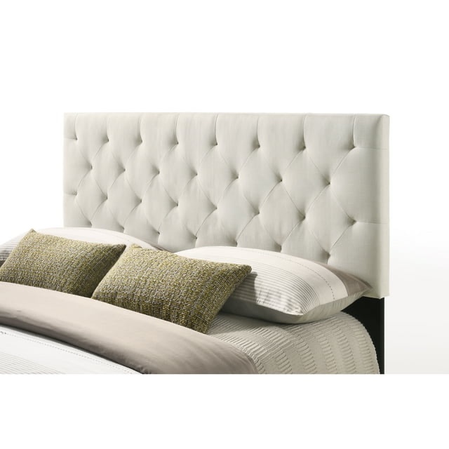 Belle Isle Furniture Auburndale Modern Metal Tufted Rubberwood Headboard  King  Beige