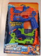 Water Guns, 2 Pack,Water Warrior Kwik Splash, Blasts up to 25 Feet, Ages 4+. NEW