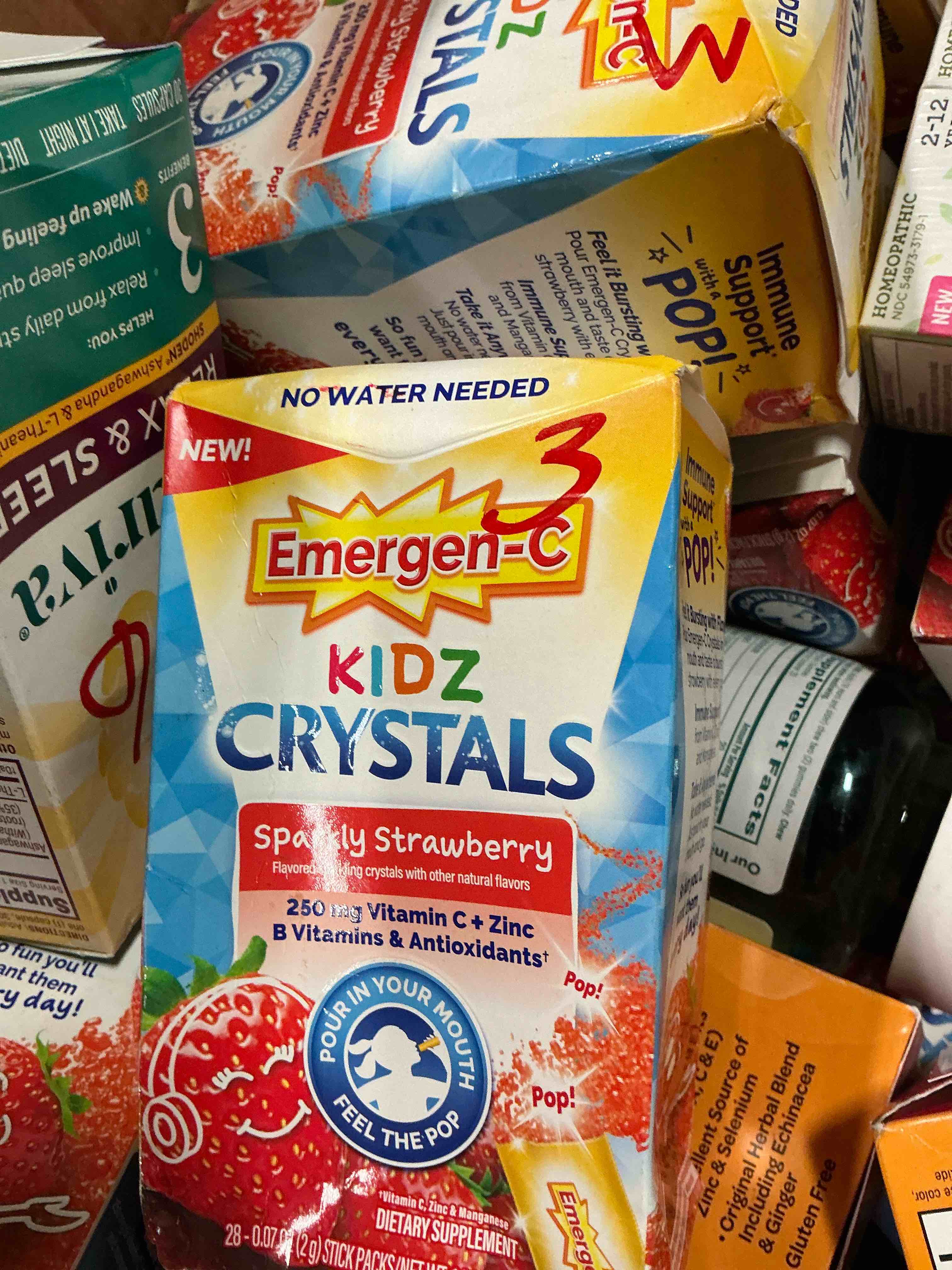 Assortment of medicines includes: Kidz Crystals/ multivitamins and more (30 products)