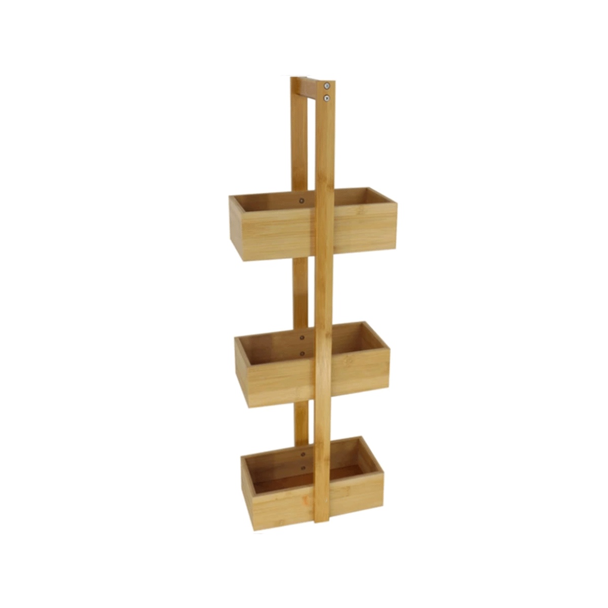 30" Three-Level Bamboo Wood Shelf Organizing Unit