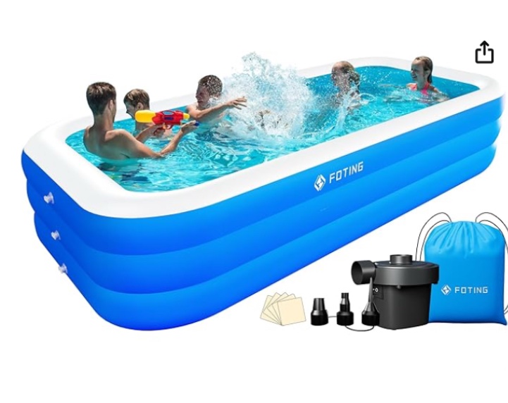 (similar different model)Inflatable pool for children and adults, 120 x 72 x 22 inches, large large family pool for toddlers,  Outdoor, garden, backyard