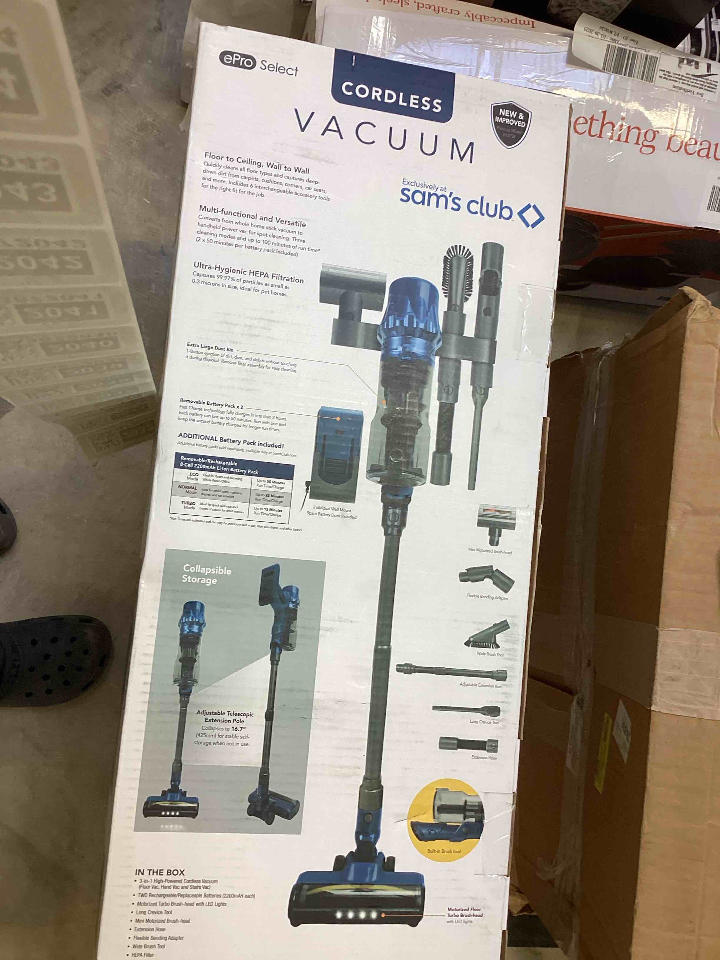 New Sams Club ePro Select 3-in-1 Cordless Vacuum