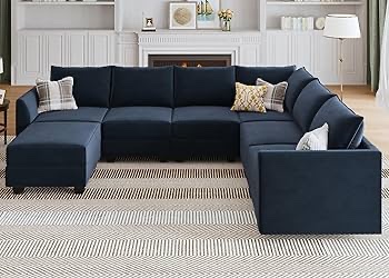 A set of sofas, sectional sofa blue and gray. (4 boxes to pick up)