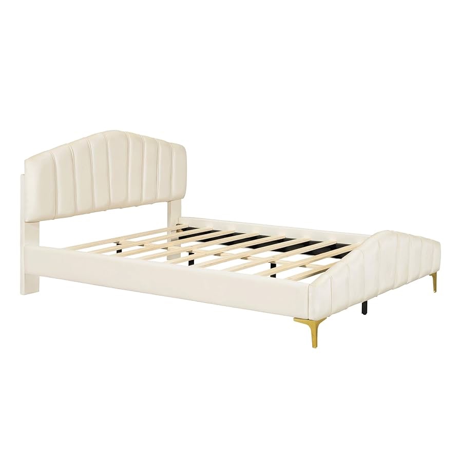 A beige Queen bed set. (2 boxes to pick up)