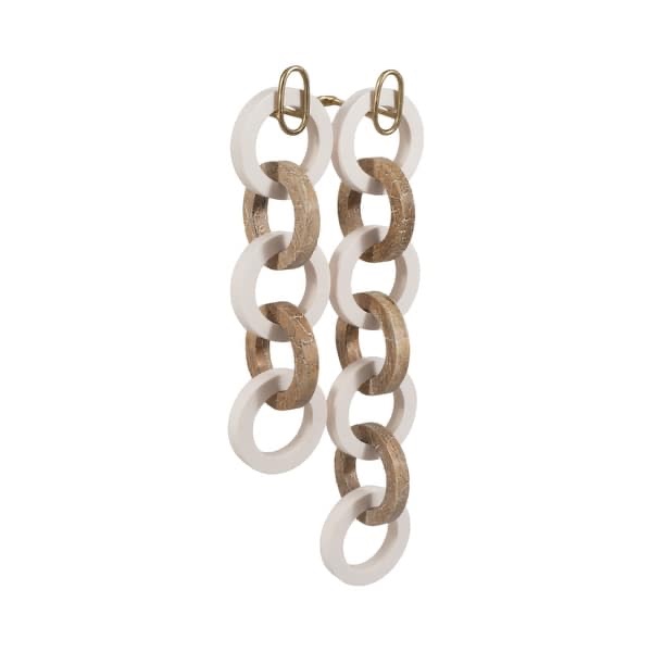 Set Of 2 26/35" Kano Wood And Resin Wall Link Chains, , 1"H, - 35" x 7" x 1"