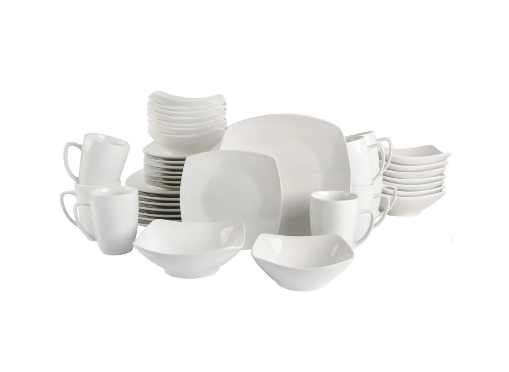 Gibson Home Everyday Square 40-Piece Fine Ceramic Expanded Dinnerware Set