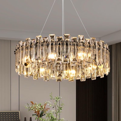 modern luxury k9 crystal chandelier 8 light pendant light fixture