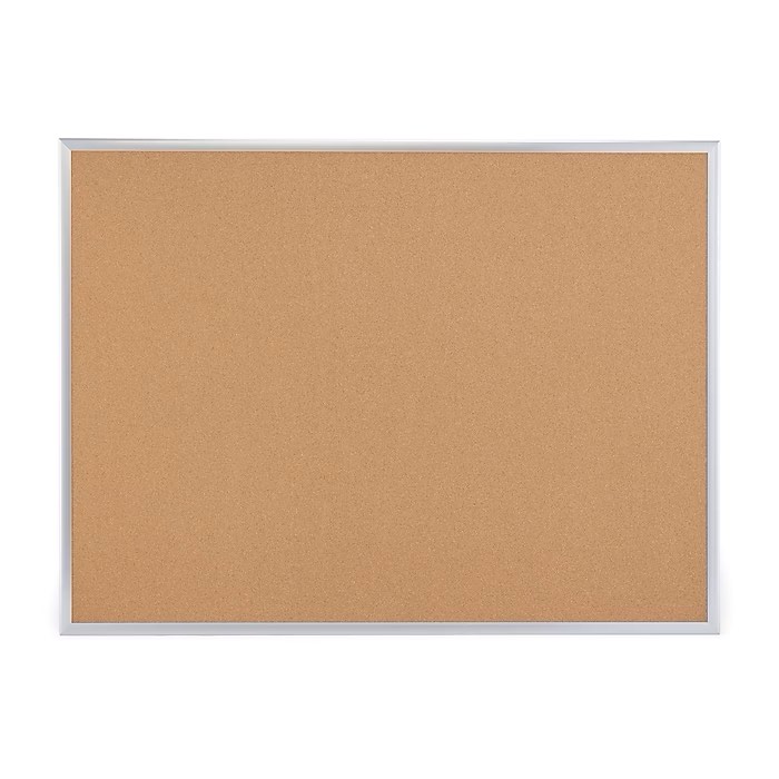 staples standard durable cork bulletin board, aluminum frame, 3-ft w x 2-ft h