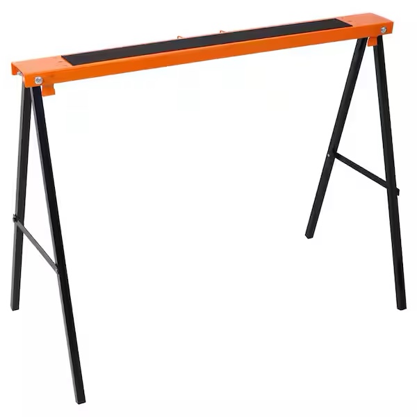 2-Piece Saw Horses, Folding Portable Work Horse, Convenient Handle in Orange and Black by Flynama 
